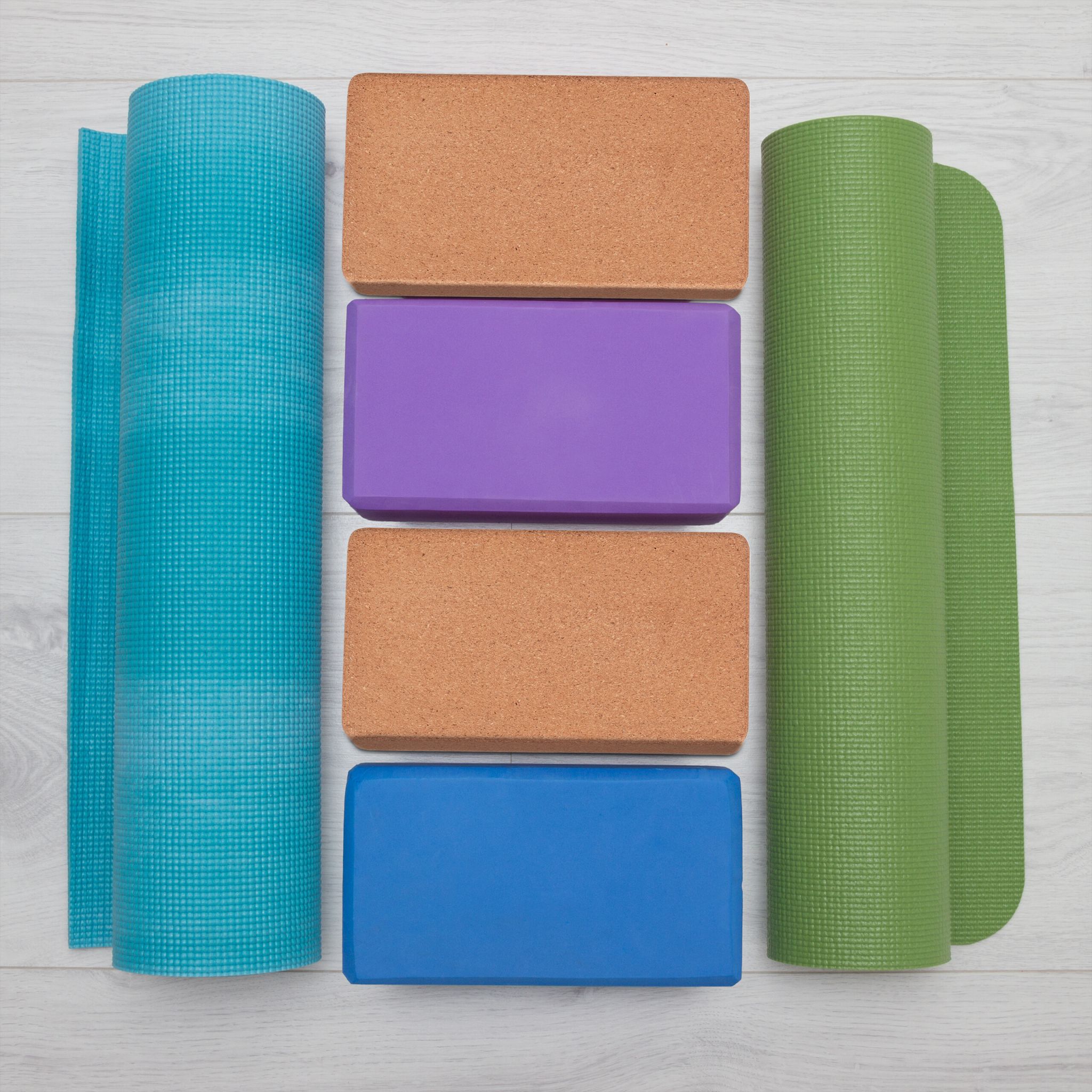 Kork Yogablock 2er-Set Hellbraun von Relaxdays