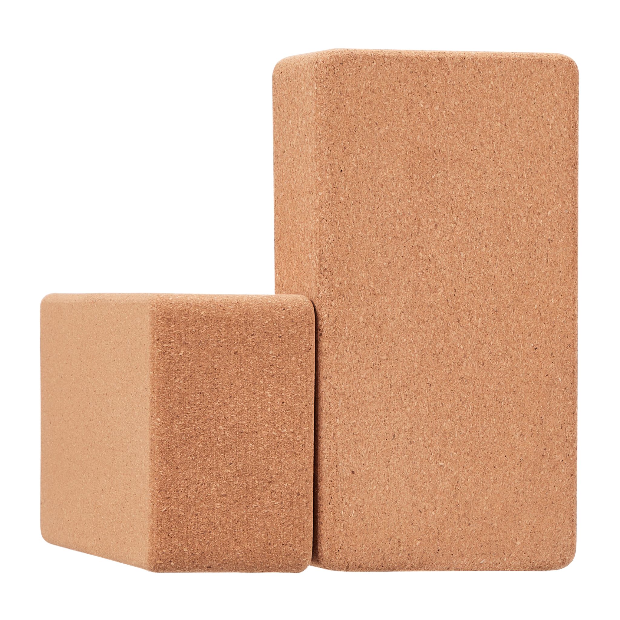 Kork Yogablock 2er-Set Hellbraun von Relaxdays