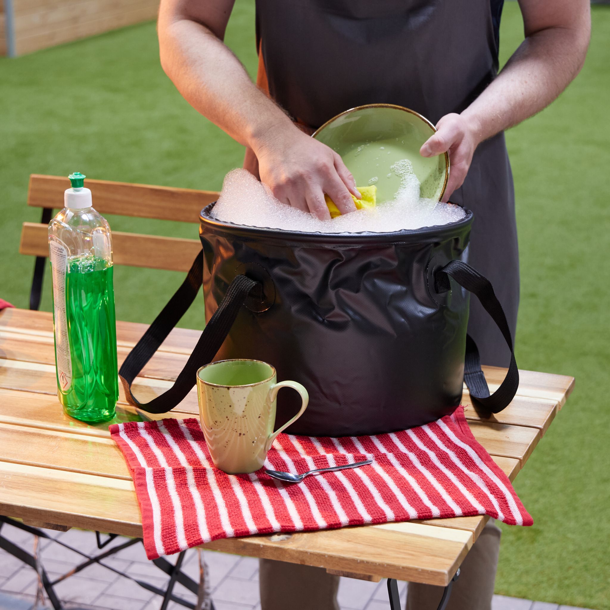 Falteimer für Camping 15 Liter Grau von Relaxdays
