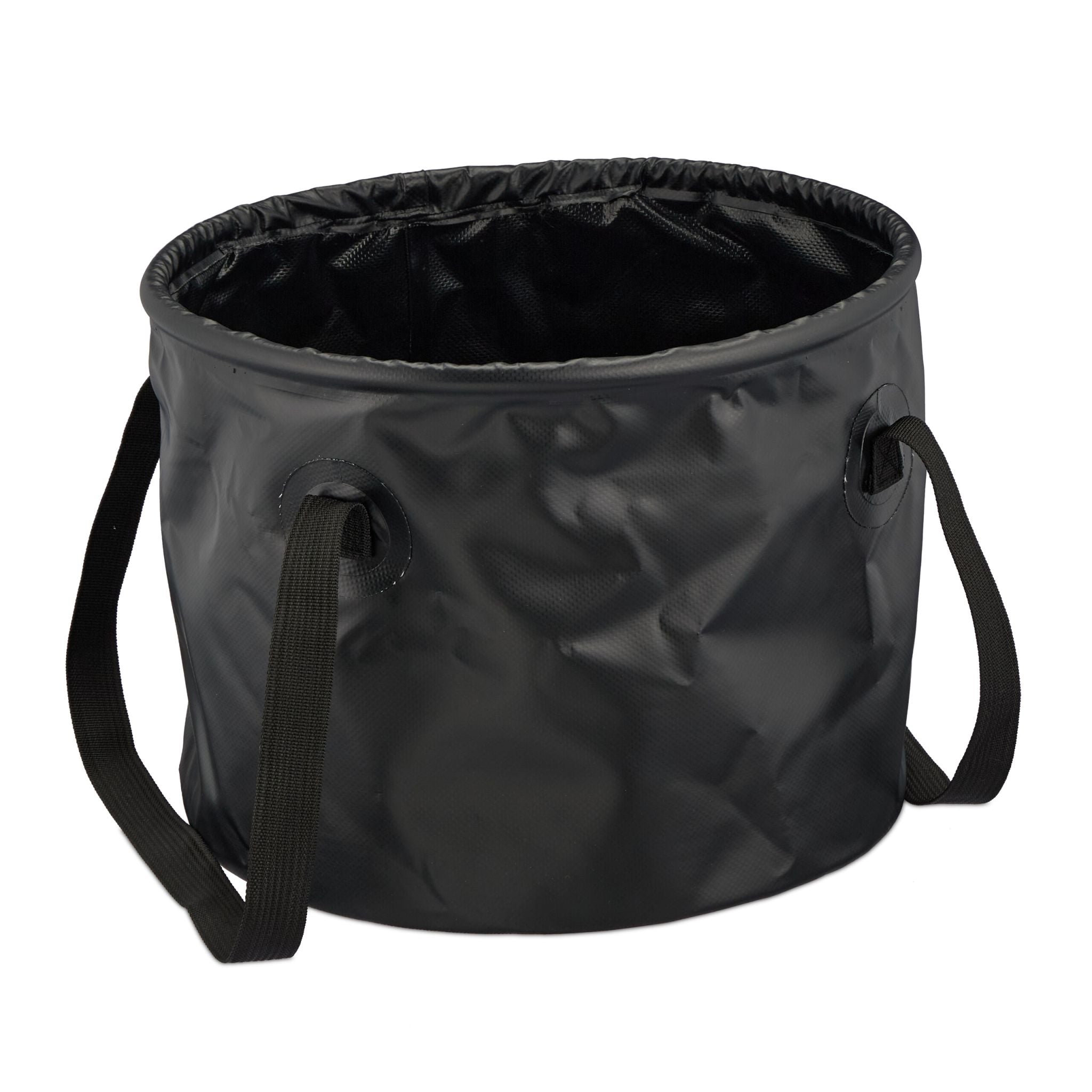 Falteimer für Camping 15 Liter Schwarz von Relaxdays