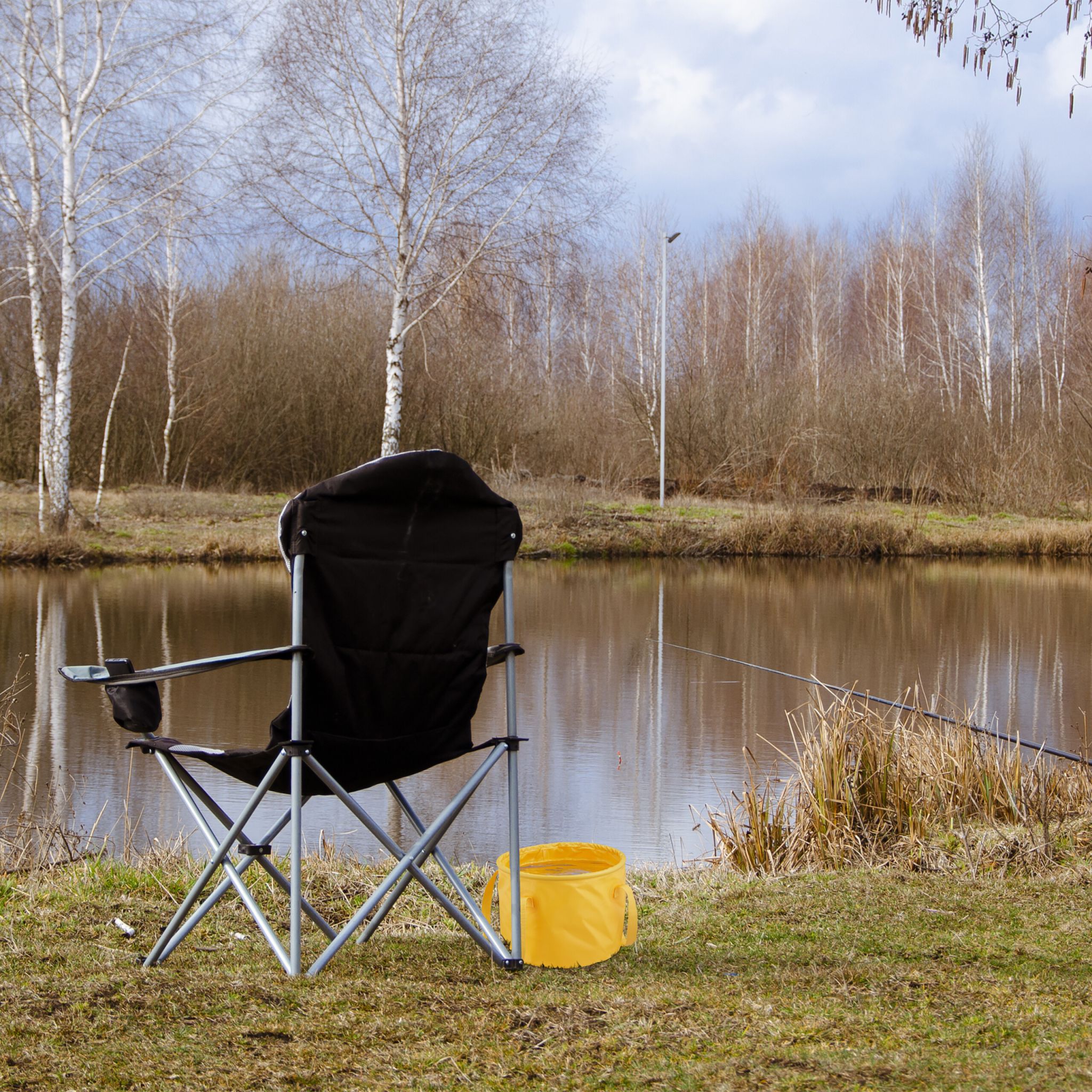 Falteimer für Camping 15 Liter Schwarz von Relaxdays