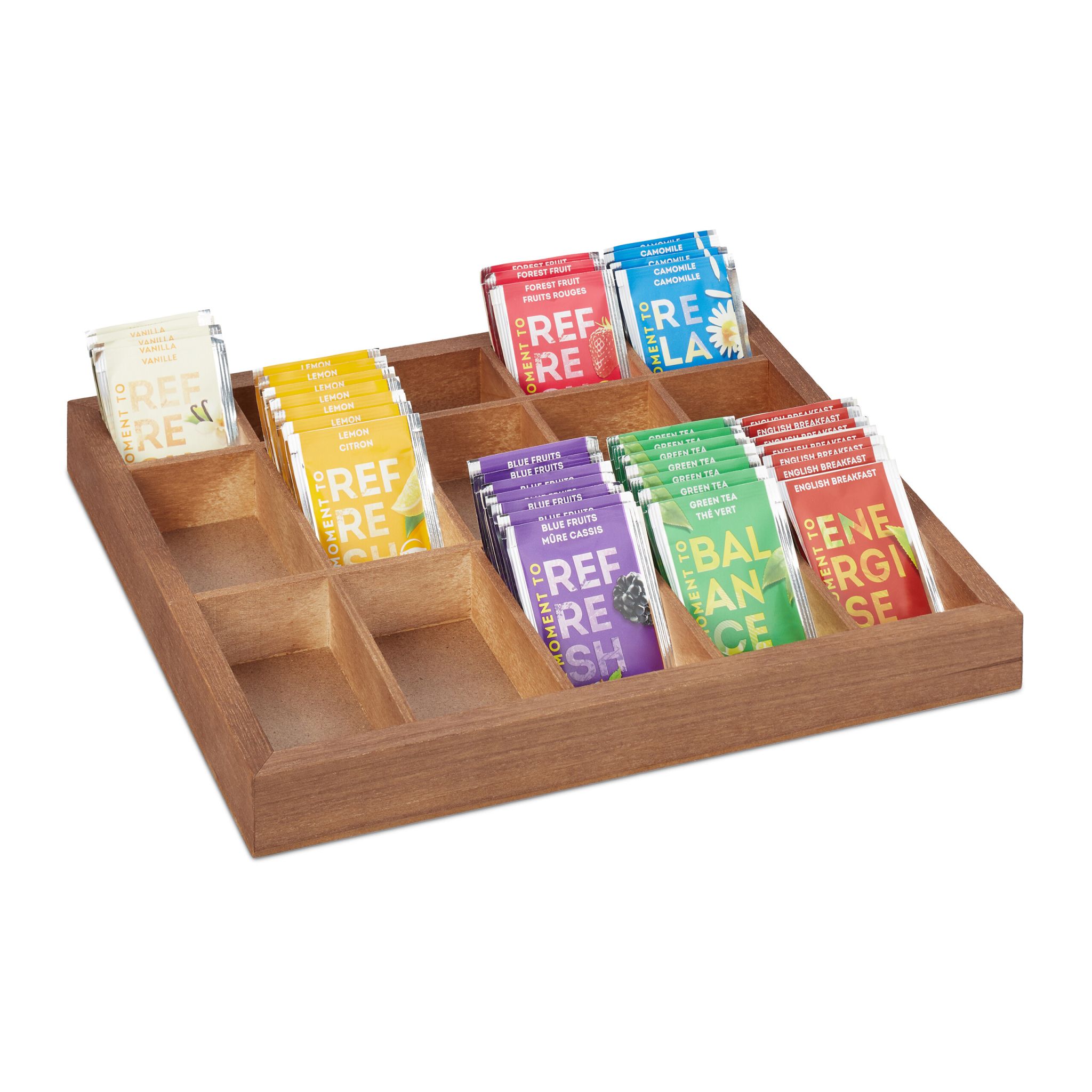 Sortierbox Holz Hellbraun von Relaxdays