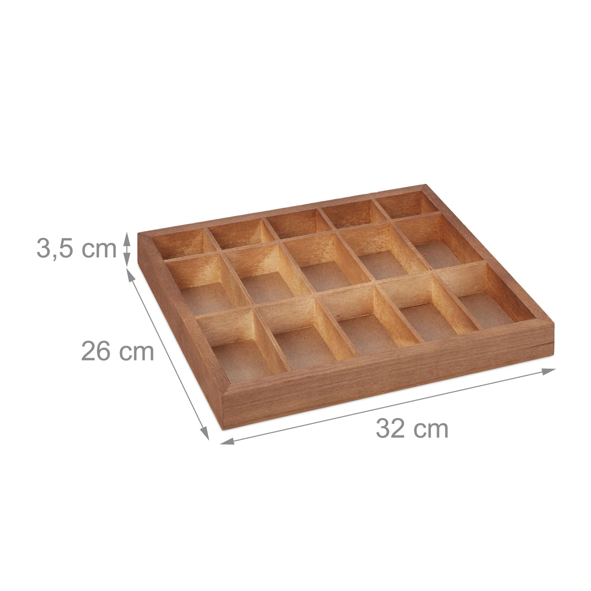 Sortierbox Holz Hellbraun von Relaxdays