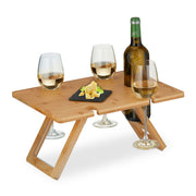 Eckiger Picknick Weintisch Bambus Hellbraun