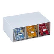 Tee Organizer mit 3 Fächern Weiss-Schwarz-Transparent von Relaxdays