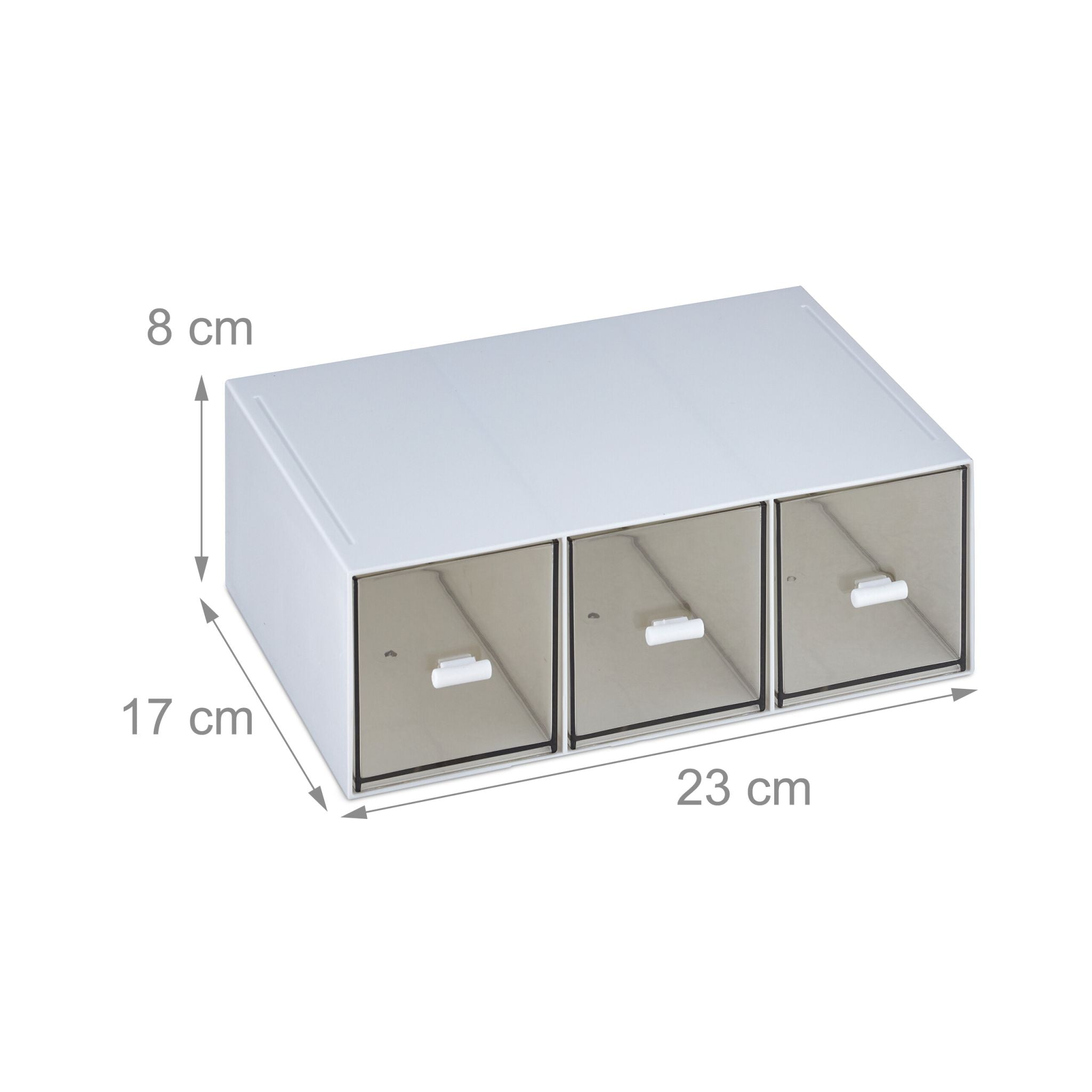 Tee Organizer mit 3 Fächern Weiss-Schwarz-Transparent von Relaxdays