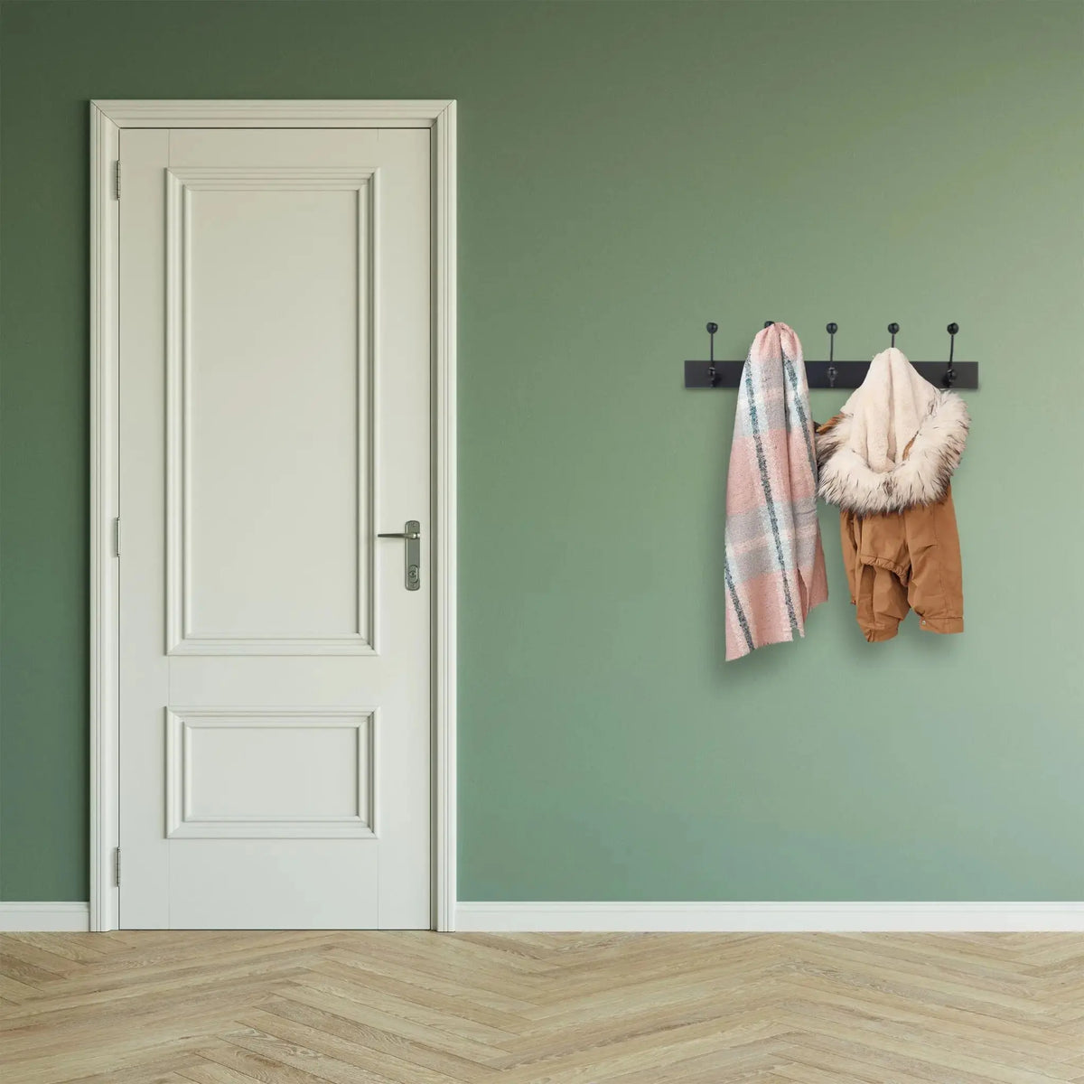 Garderobenleiste mit 5 Haken Schwarz von Relaxdays