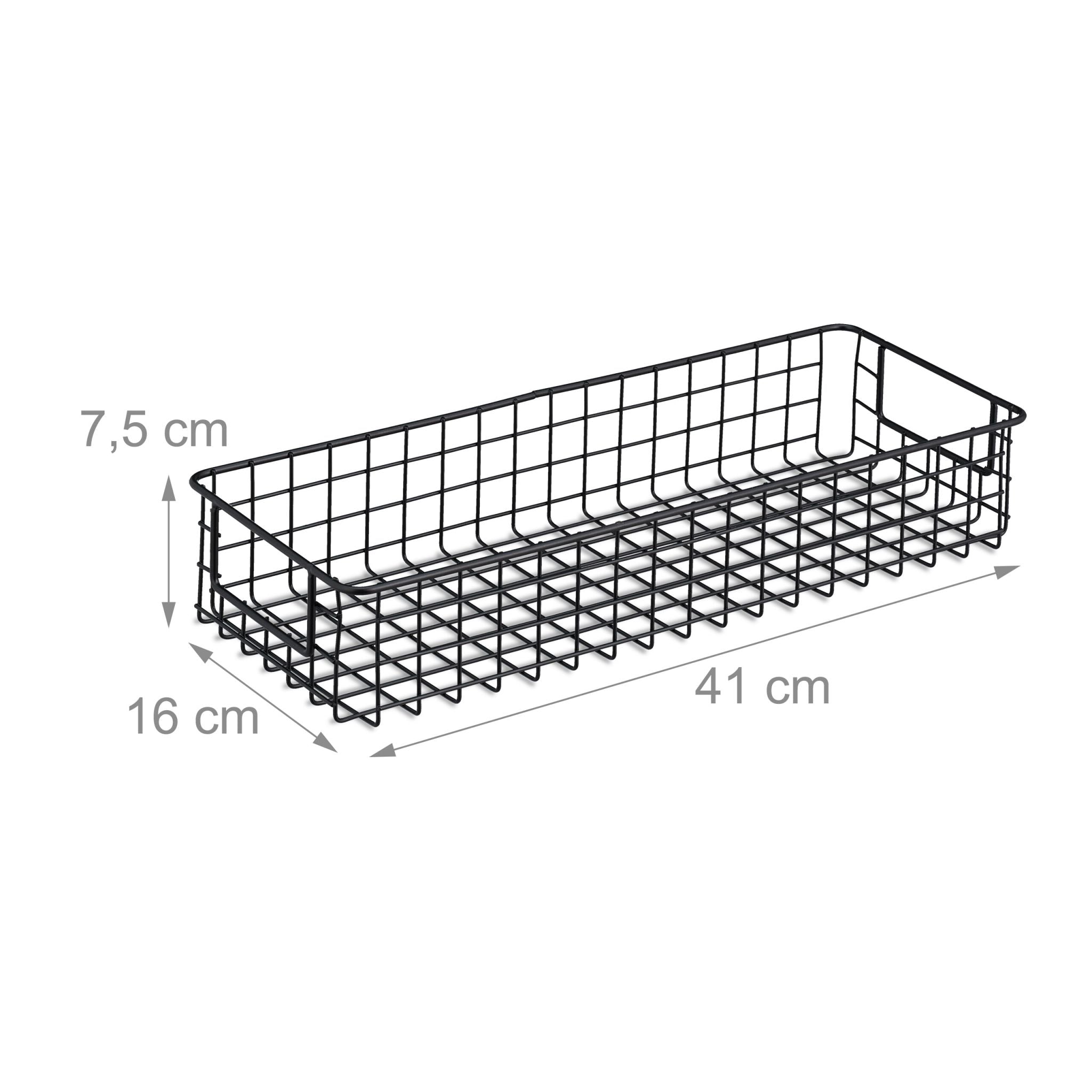 Drahtkorb für die Wand 3er-Set Schwarz
