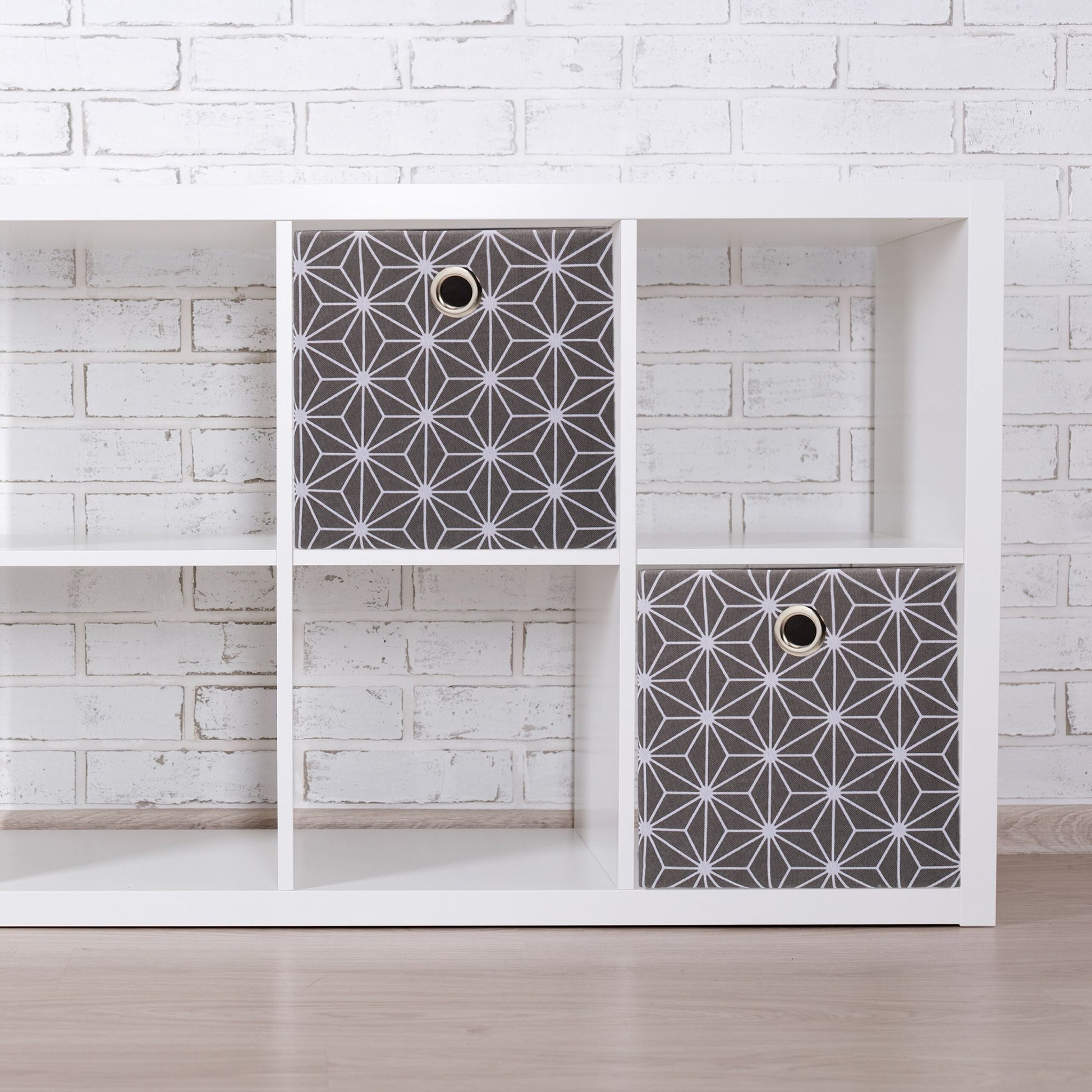 Aufbewahrungsbox grau 2er-Set Weiss-Grau von Relaxdays