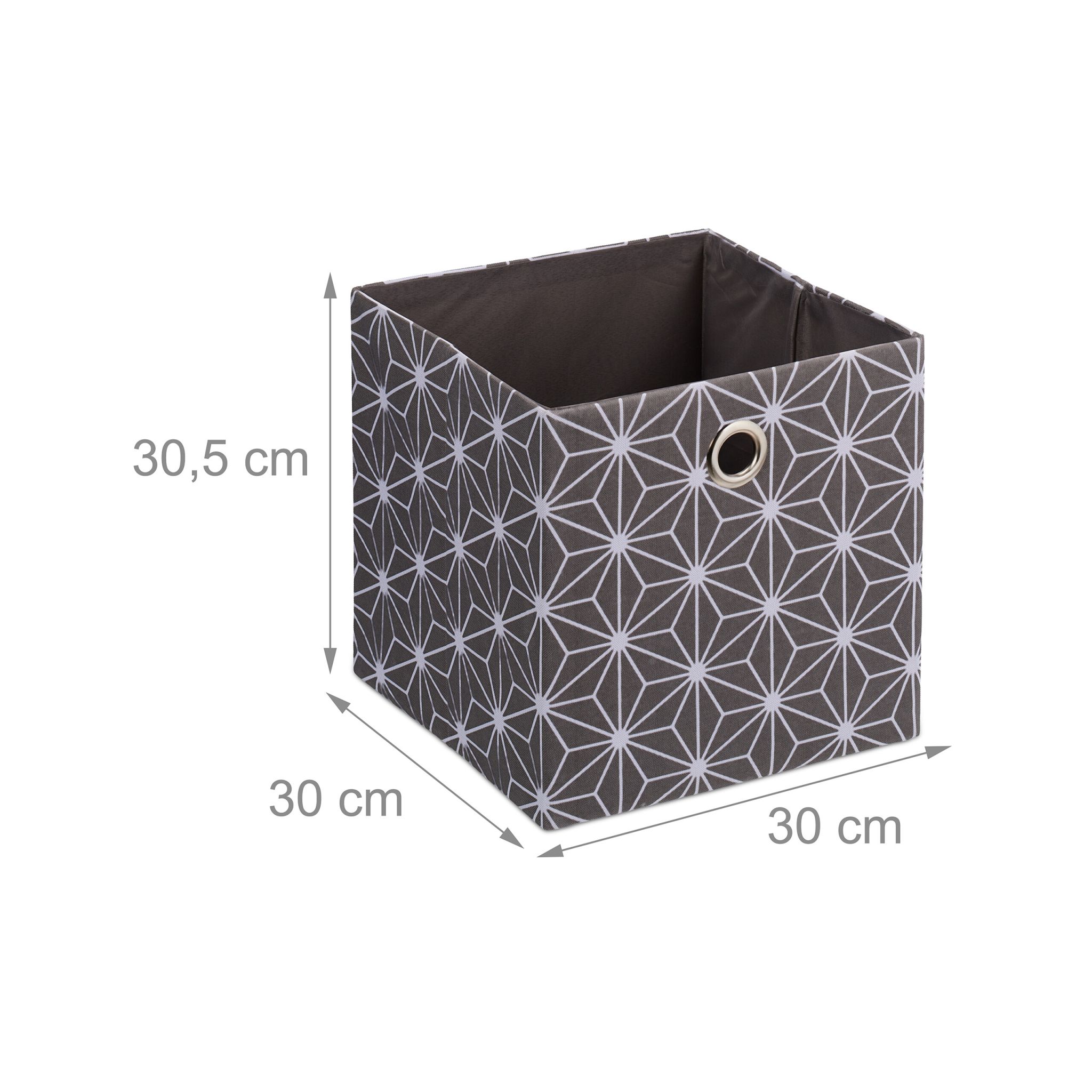 Aufbewahrungsbox grau 2er-Set Weiss-Grau von Relaxdays