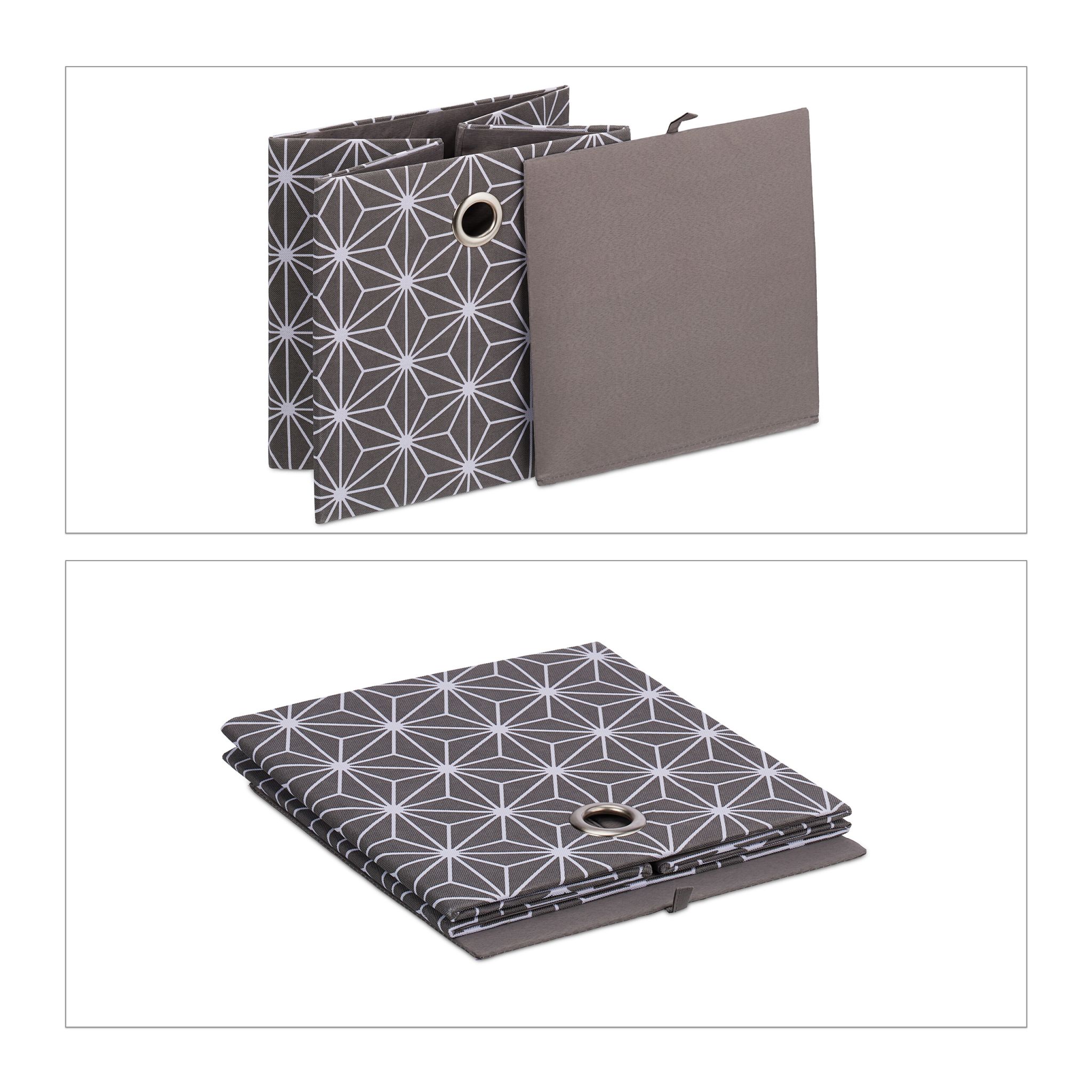 Aufbewahrungsbox grau 2er-Set Weiss-Grau von Relaxdays