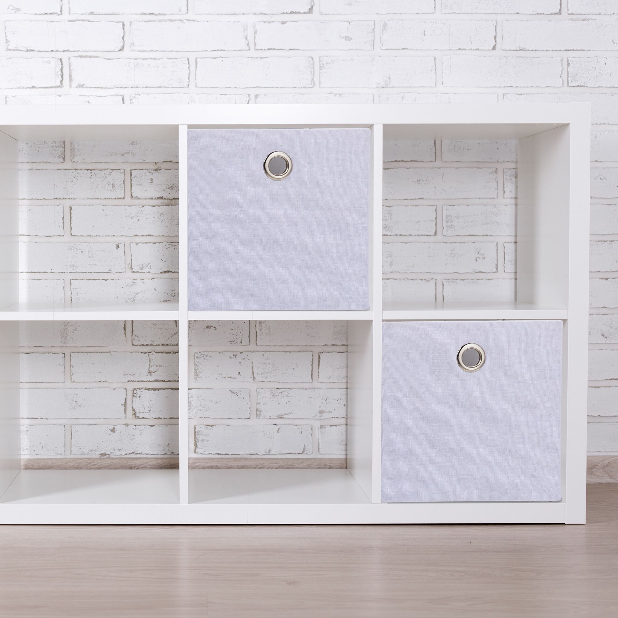 Aufbewahrungsbox 2er-Set Weiss-Silber von Relaxdays