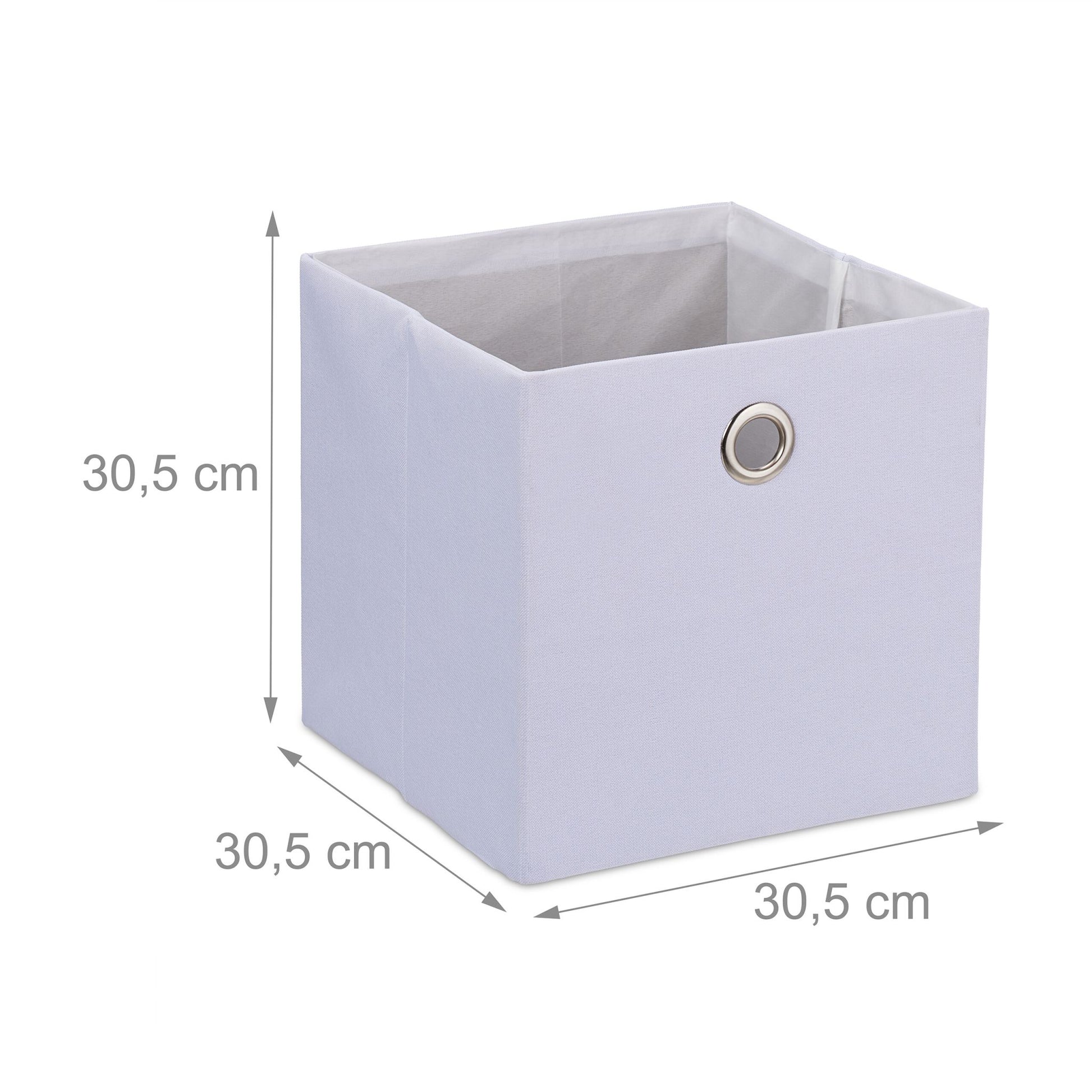 Aufbewahrungsbox 2er-Set Weiss-Silber von Relaxdays