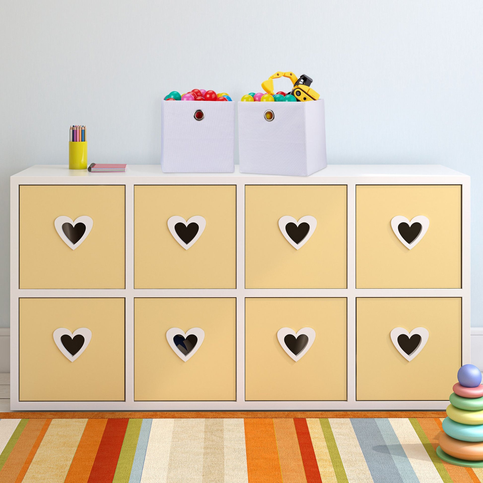 Aufbewahrungsbox 2er-Set Weiss-Silber von Relaxdays