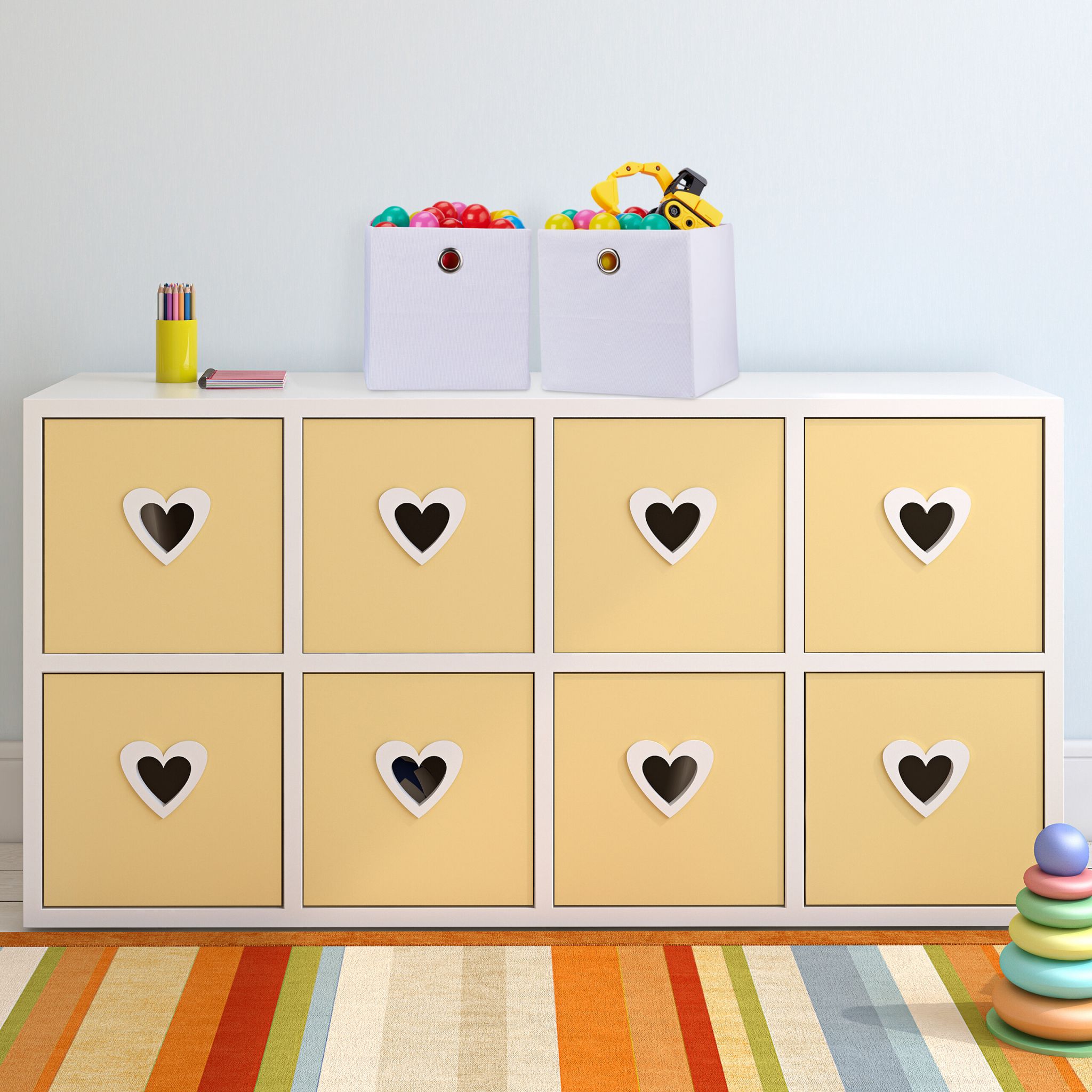 Aufbewahrungsbox 2er-Set Weiss-Silber von Relaxdays