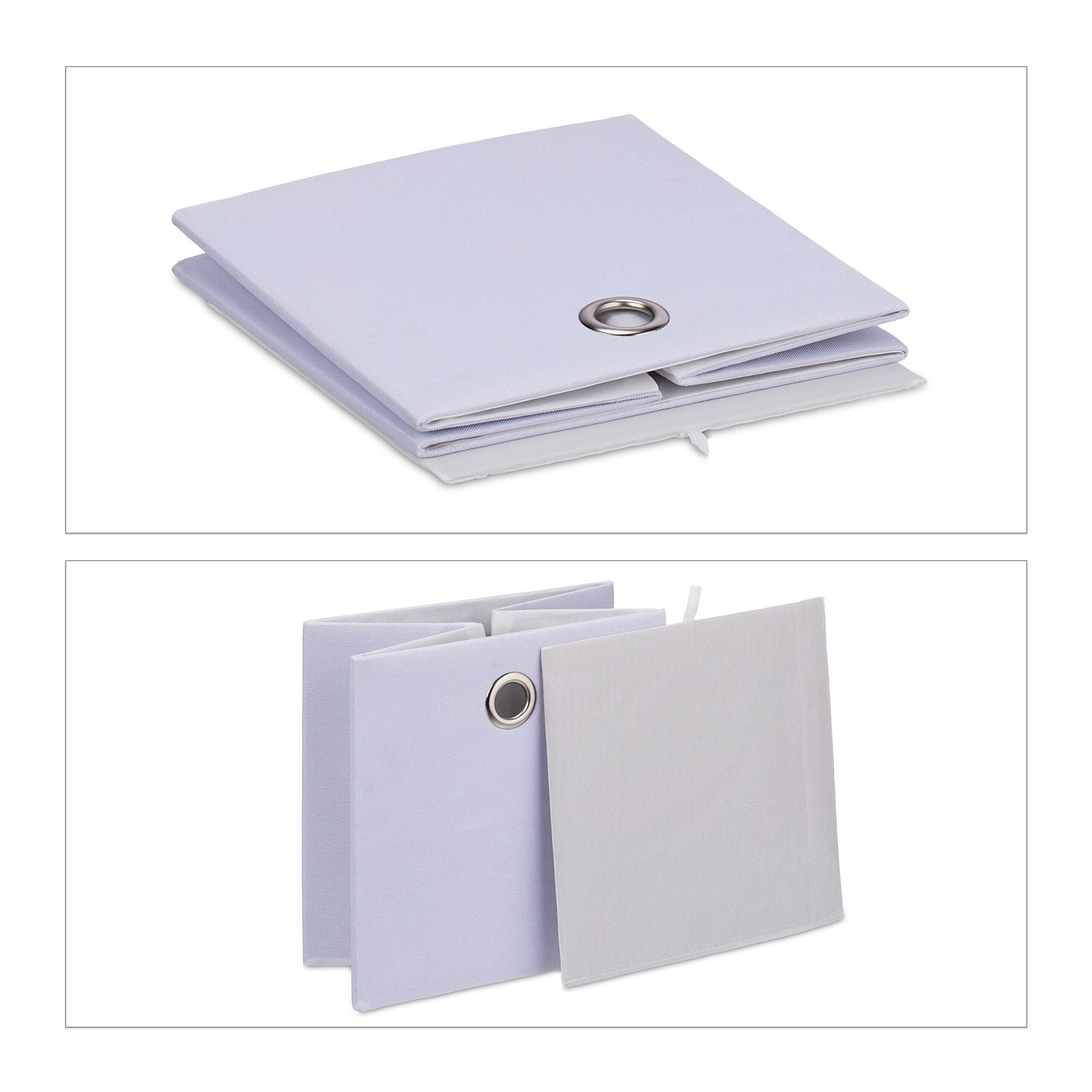 Aufbewahrungsbox 2er-Set Weiss-Silber von Relaxdays