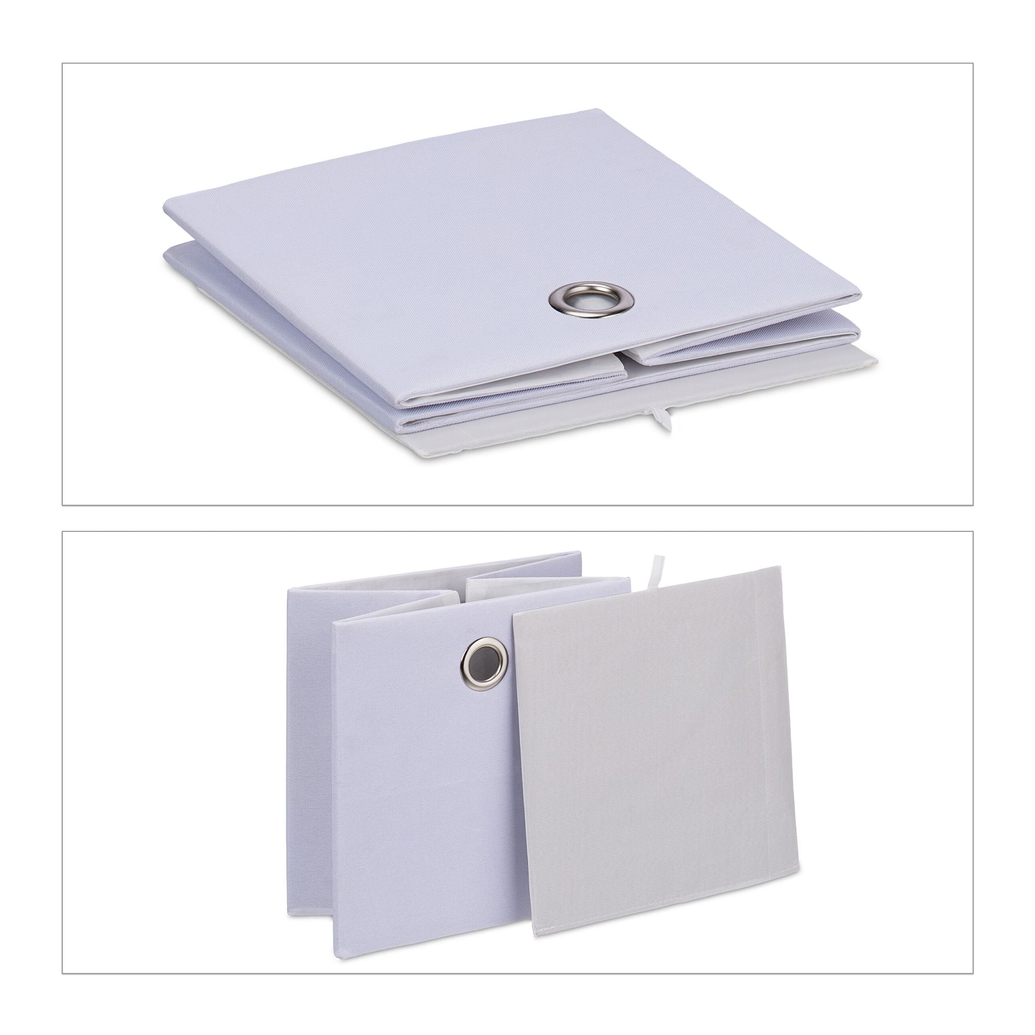 Aufbewahrungsbox 2er-Set Weiss-Silber von Relaxdays