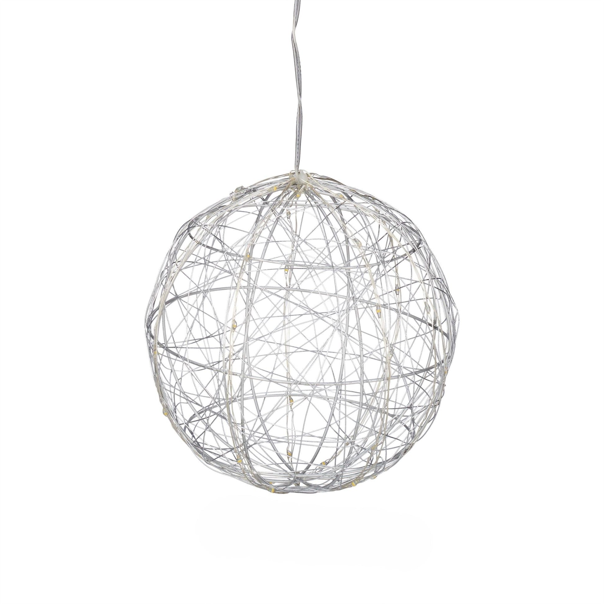 LED Dekokugel 25cm Silber von Relaxdays