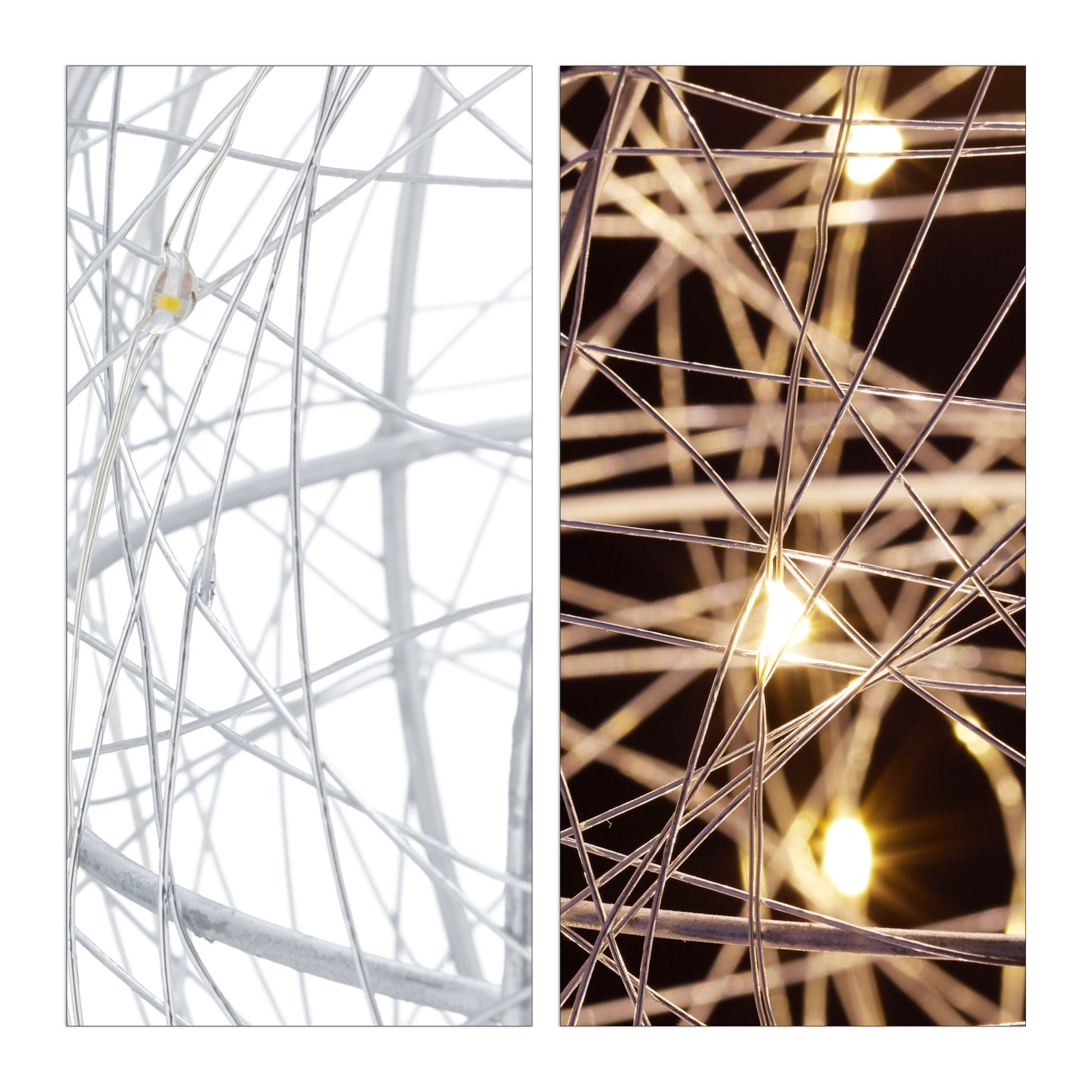 LED Dekokugel 25cm Silber von Relaxdays