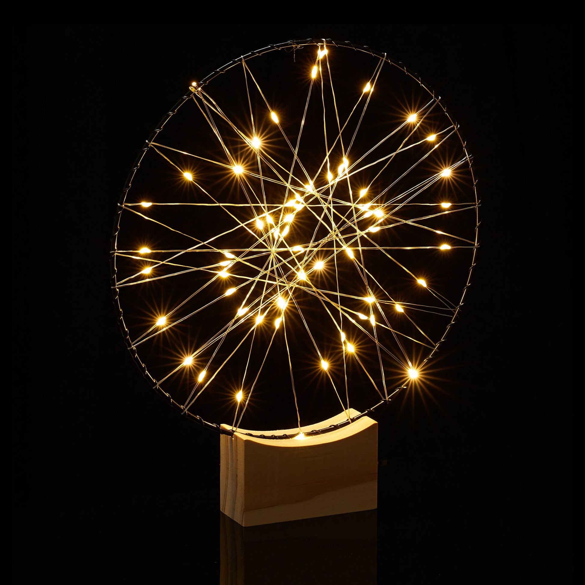 LED Ring Deko 25cm Hellbraun-Schwarz-Silber von Relaxdays
