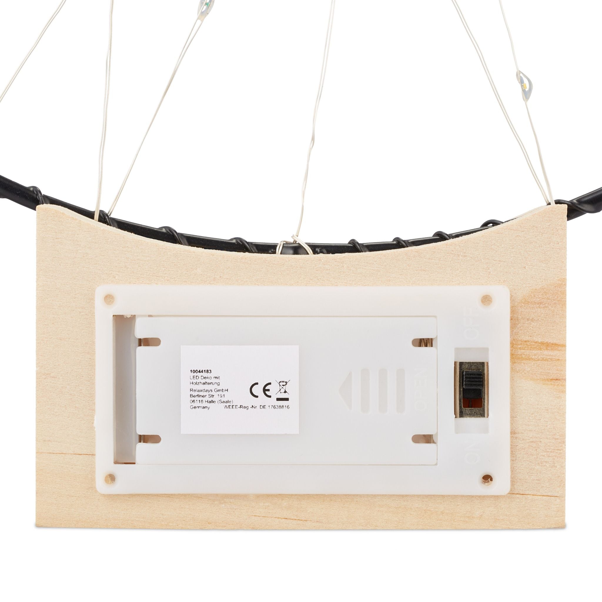 LED Ring Deko 25cm Hellbraun-Schwarz-Silber von Relaxdays