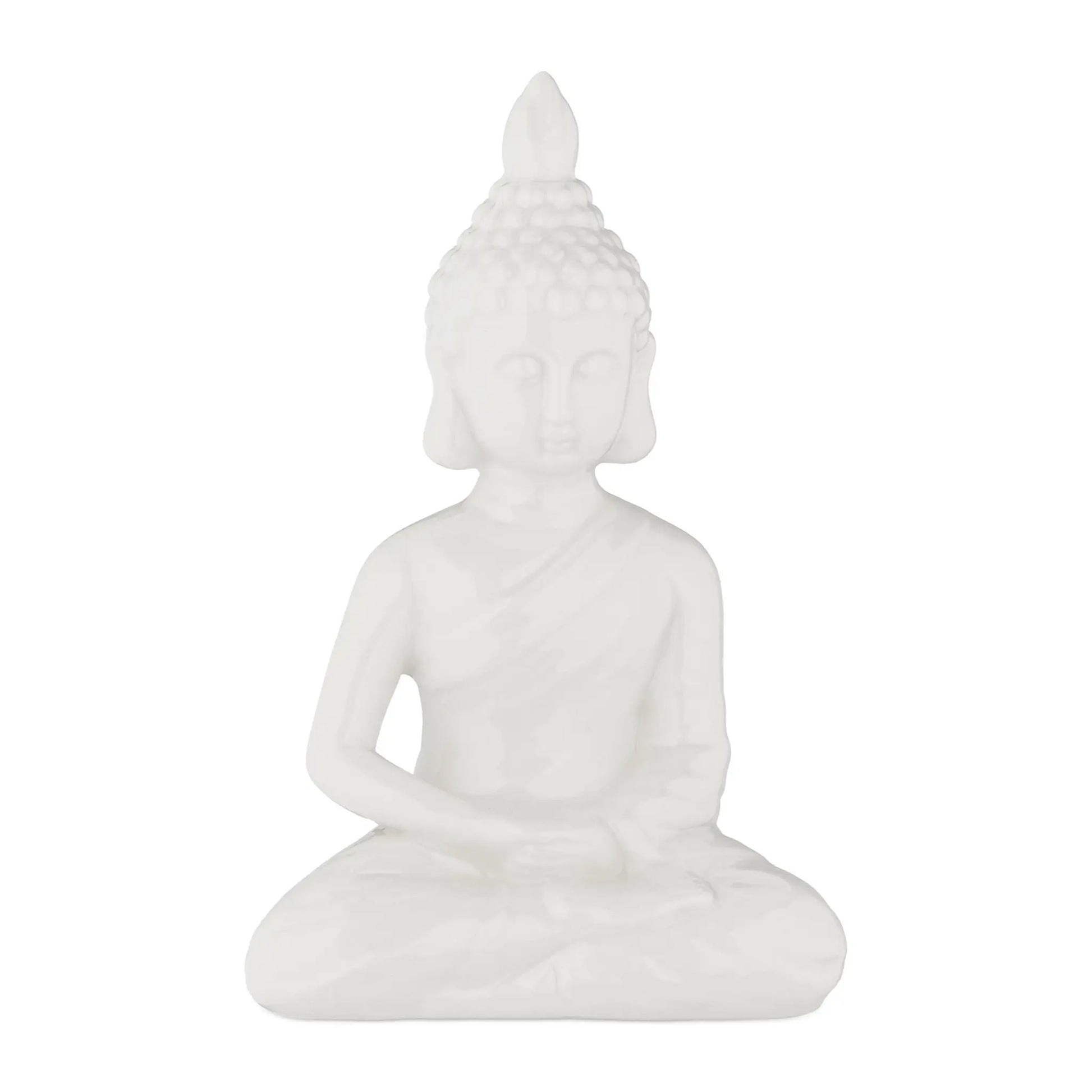 Buddha Figur 18cm Weiss von Relaxdays