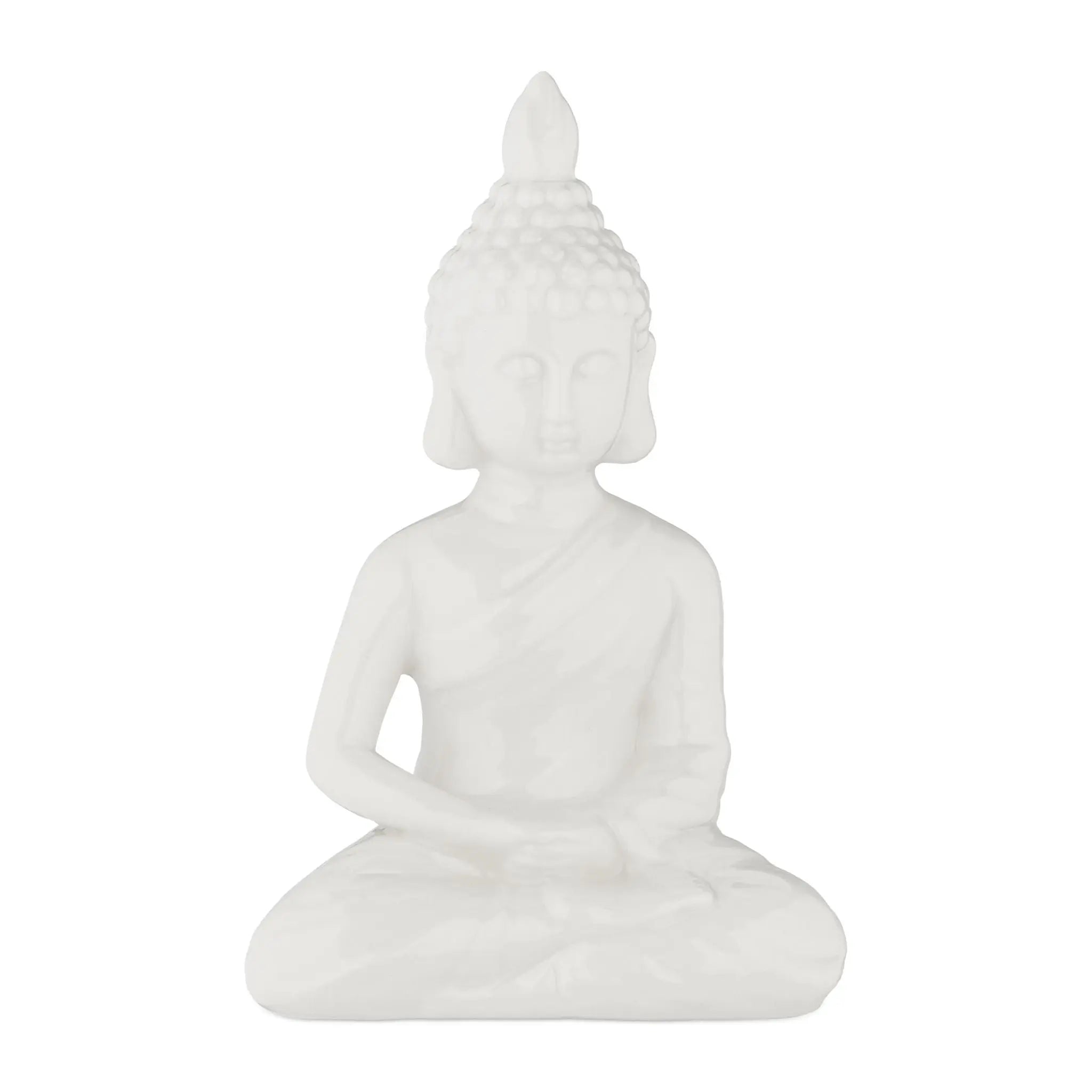 Buddha Figur 18cm Weiss von Relaxdays