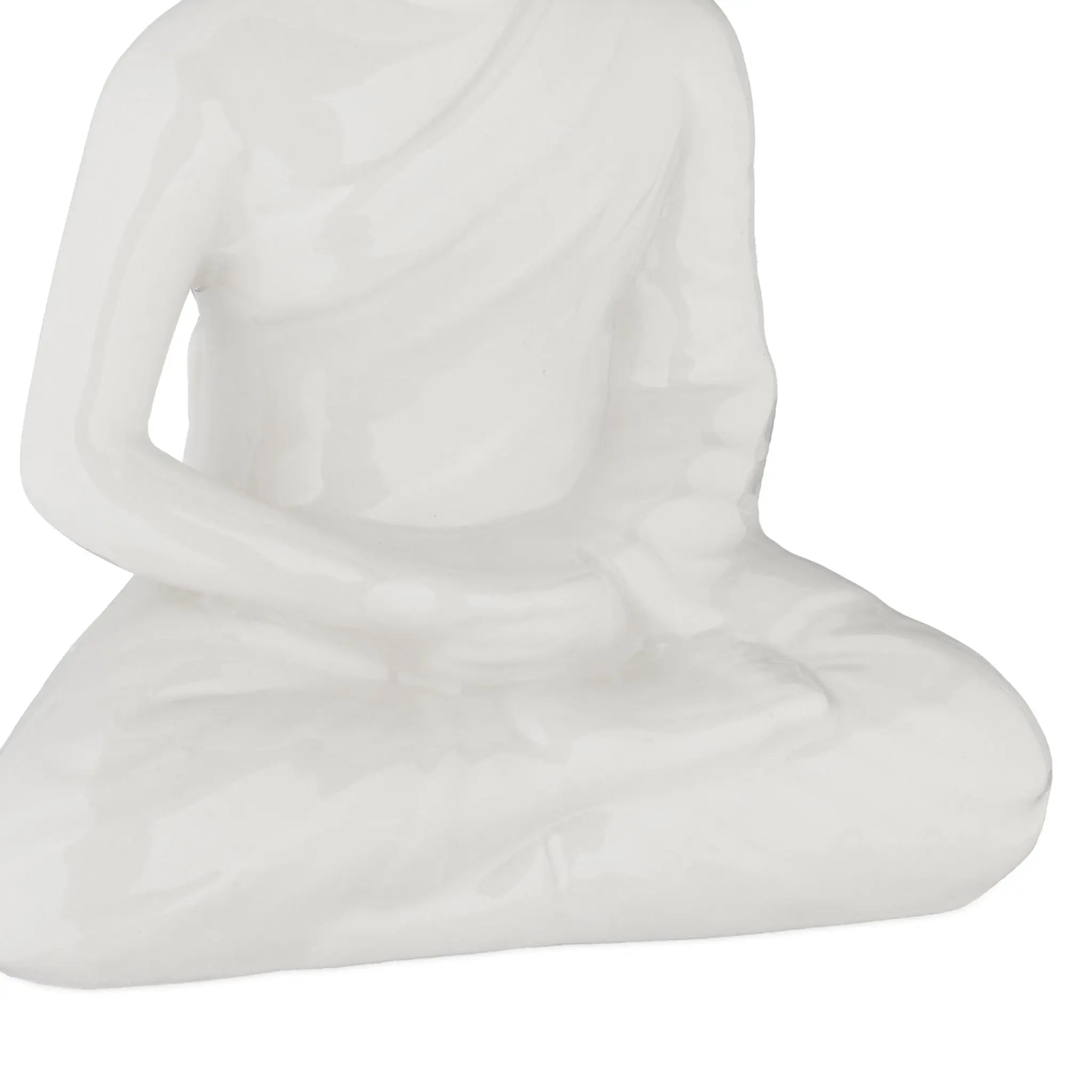 Buddha Figur 18cm Weiss von Relaxdays