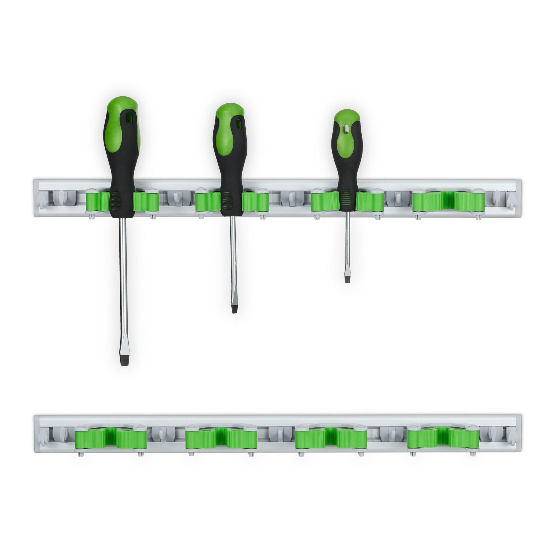 Gerätehalter Wandhalterung 2er-Set Grün-Silber-Grau von Relaxdays