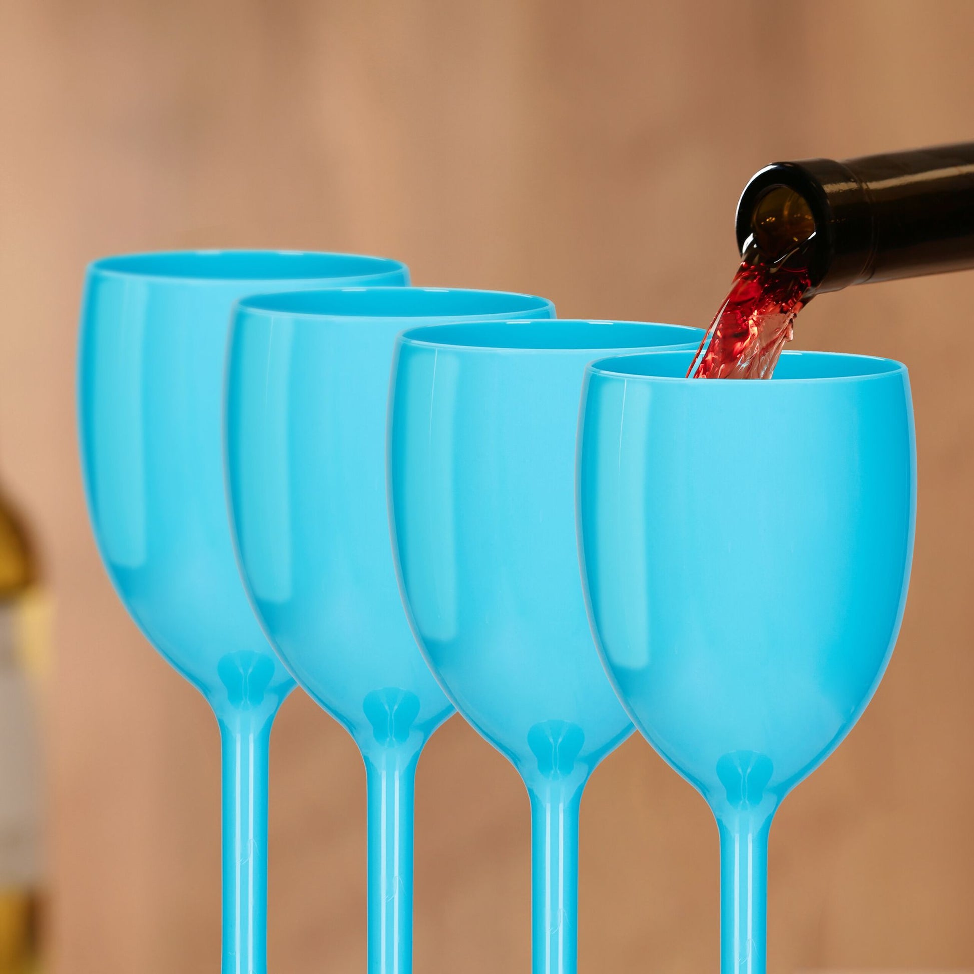 Weingläser Kunststoff 12er-Set Türkis von Relaxdays