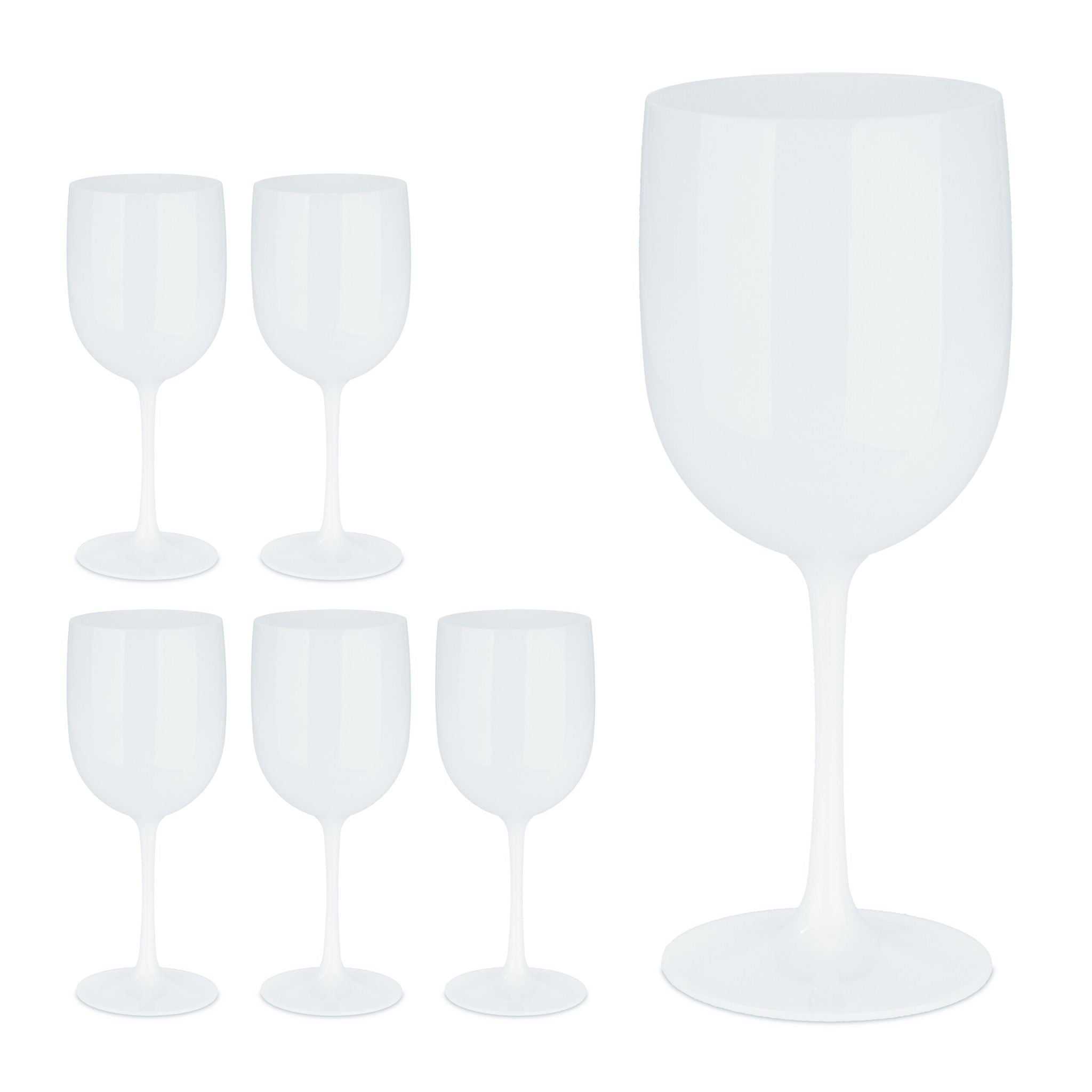 Weingläser Kunststoff 6er-Set Weiss von Relaxdays