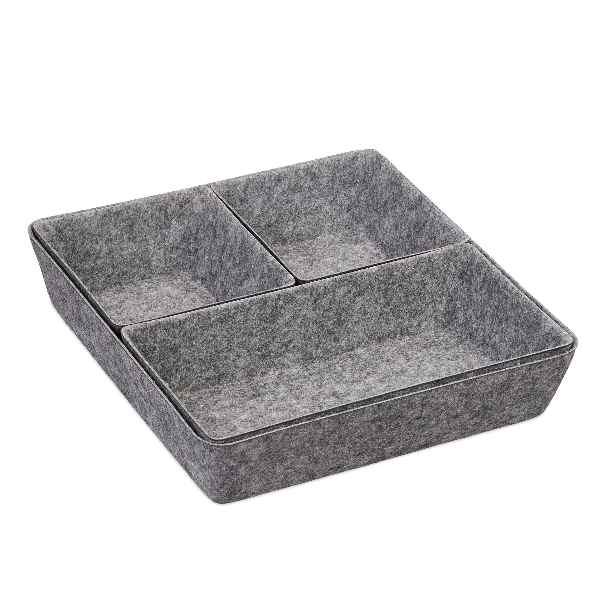 Schubladenorganizer Filz 4tlg. Grau von Relaxdays