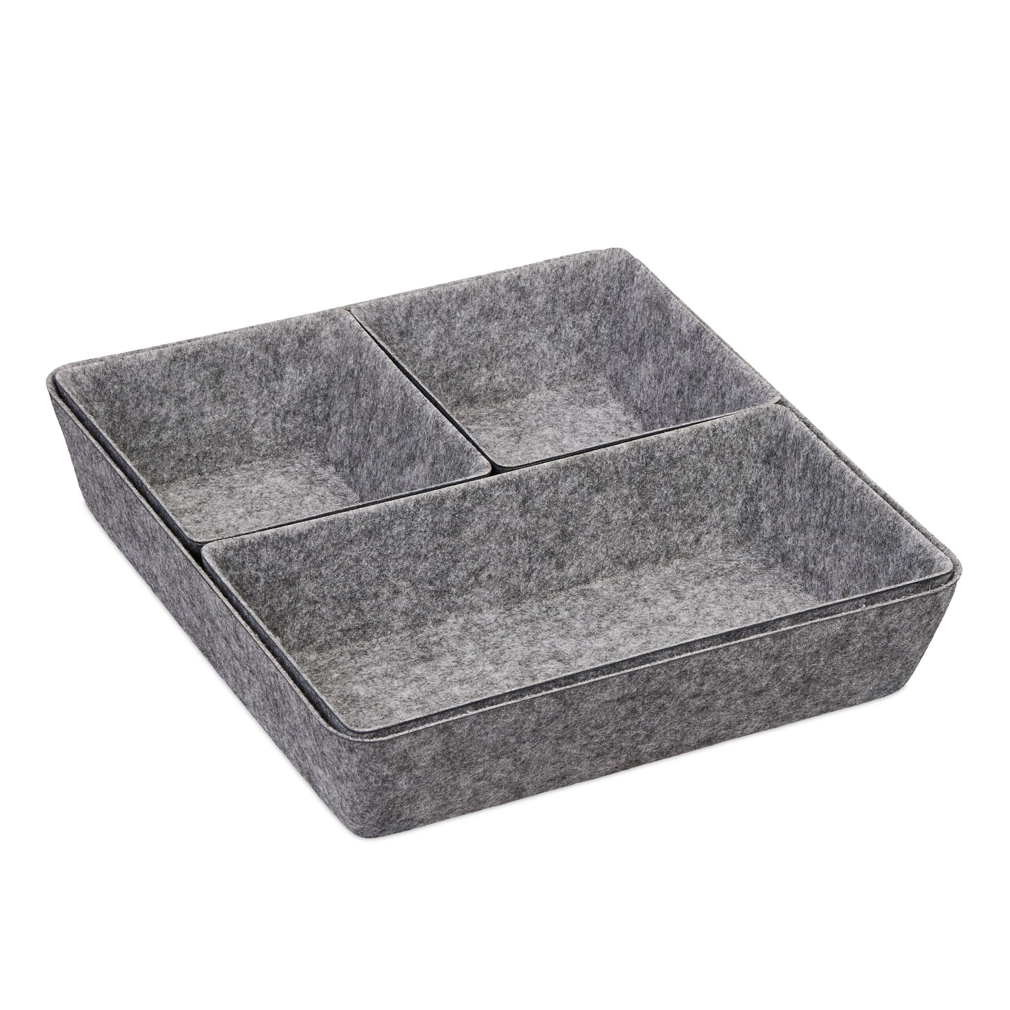 Schubladenorganizer Filz 4tlg. Grau von Relaxdays