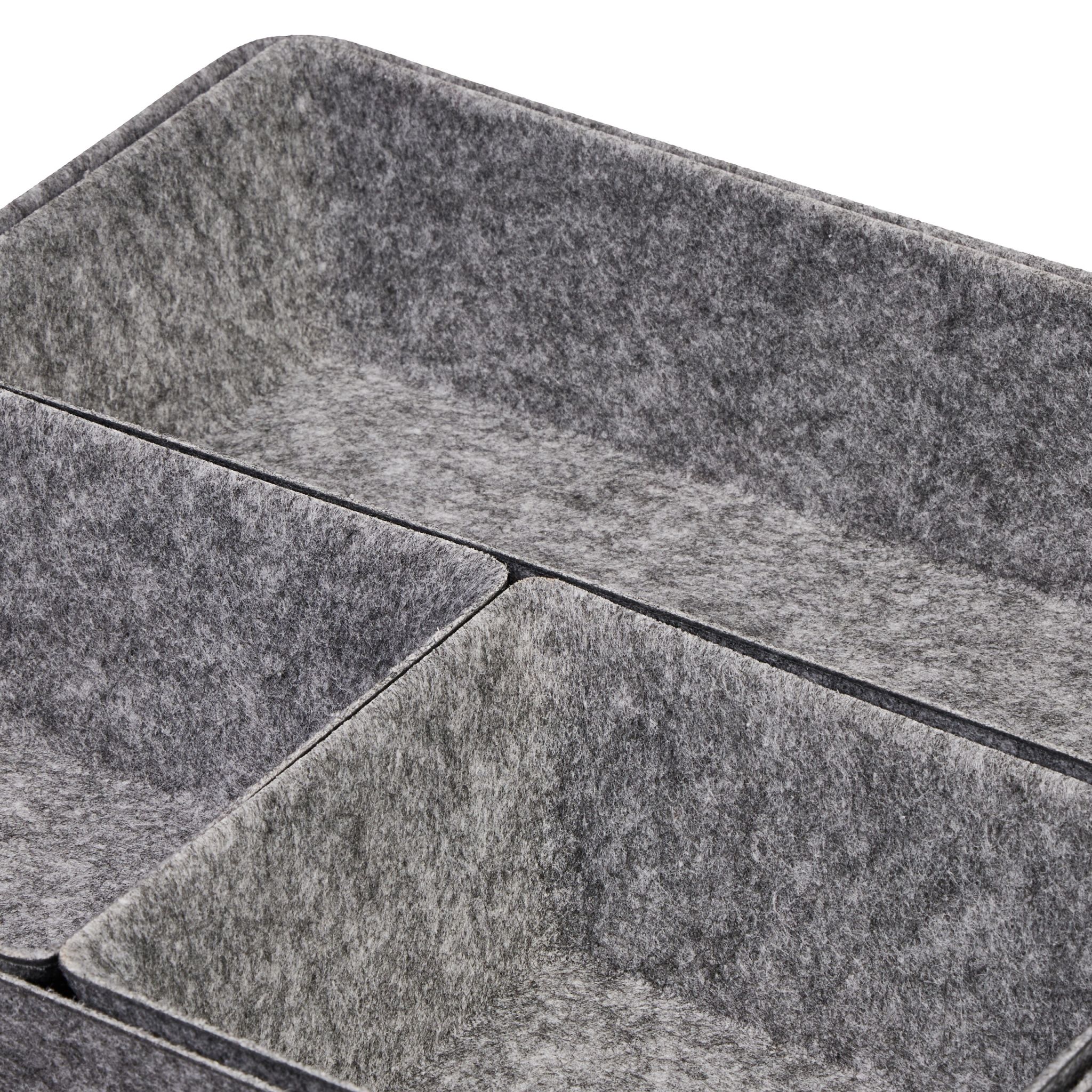 Schubladenorganizer Filz 4tlg. Grau von Relaxdays