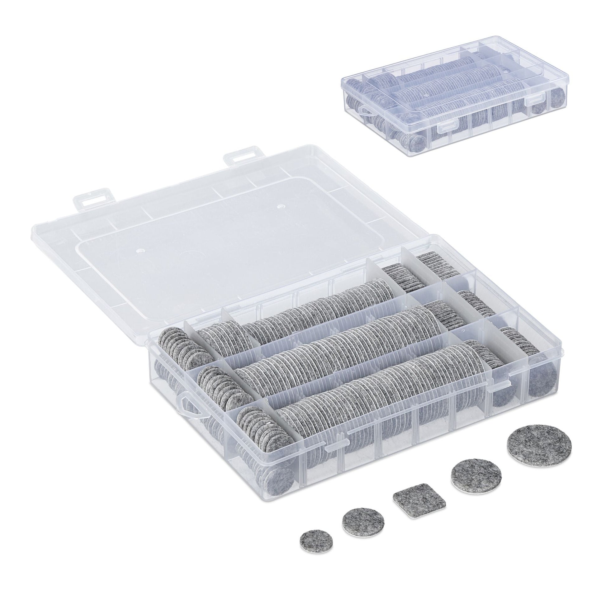 Selbstklebende Filzgleiter 272er-Set Grau von Relaxdays