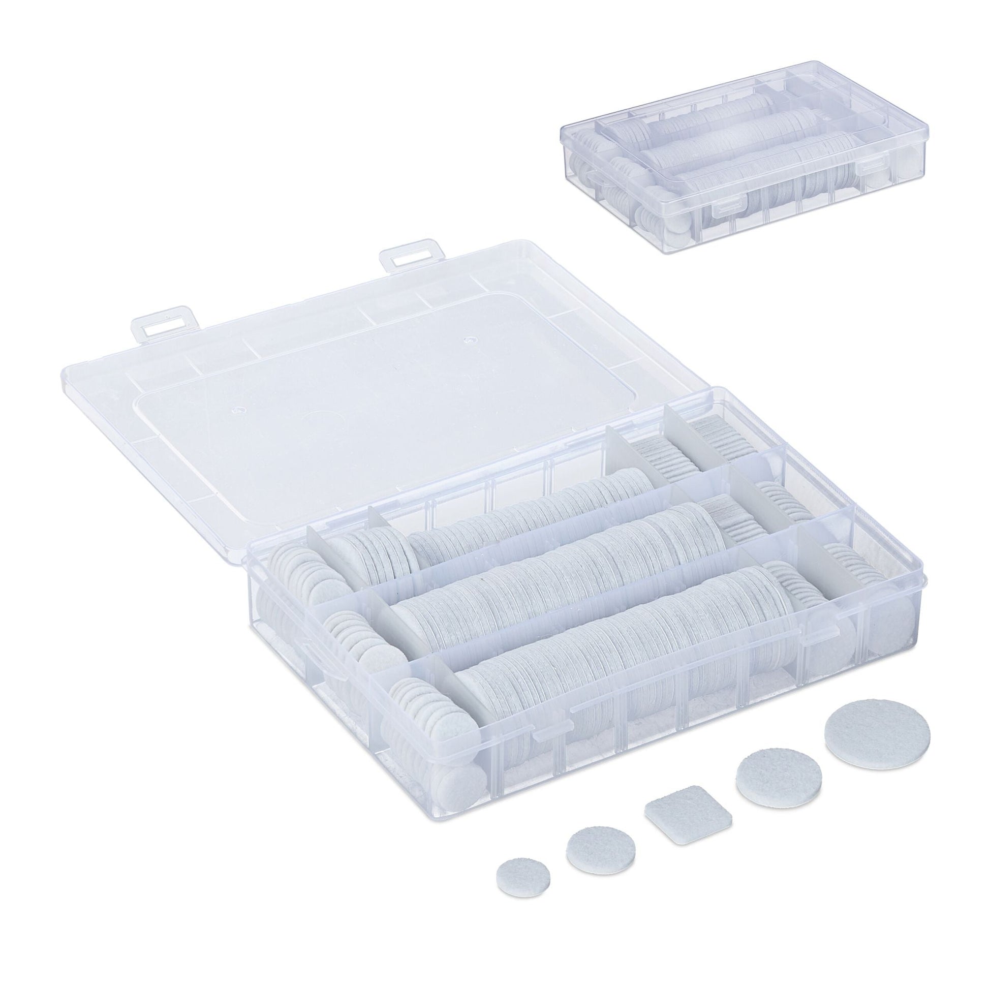 Selbstklebende Filzgleiter 272er-Set Weiss von Relaxdays