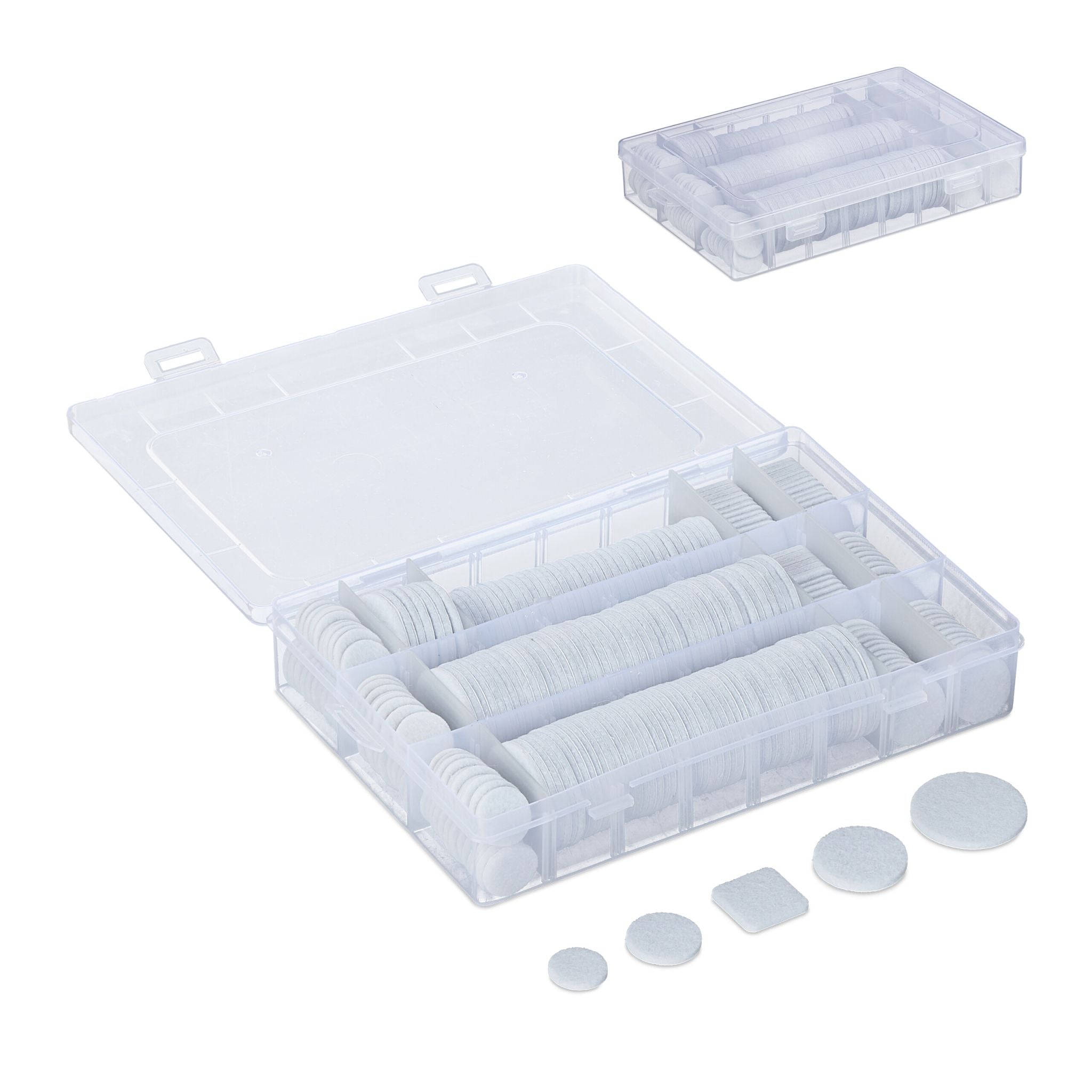 Selbstklebende Filzgleiter 272er-Set Weiss von Relaxdays