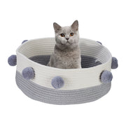 Katzenbett Baumwolle Weiss-Grau von Relaxdays