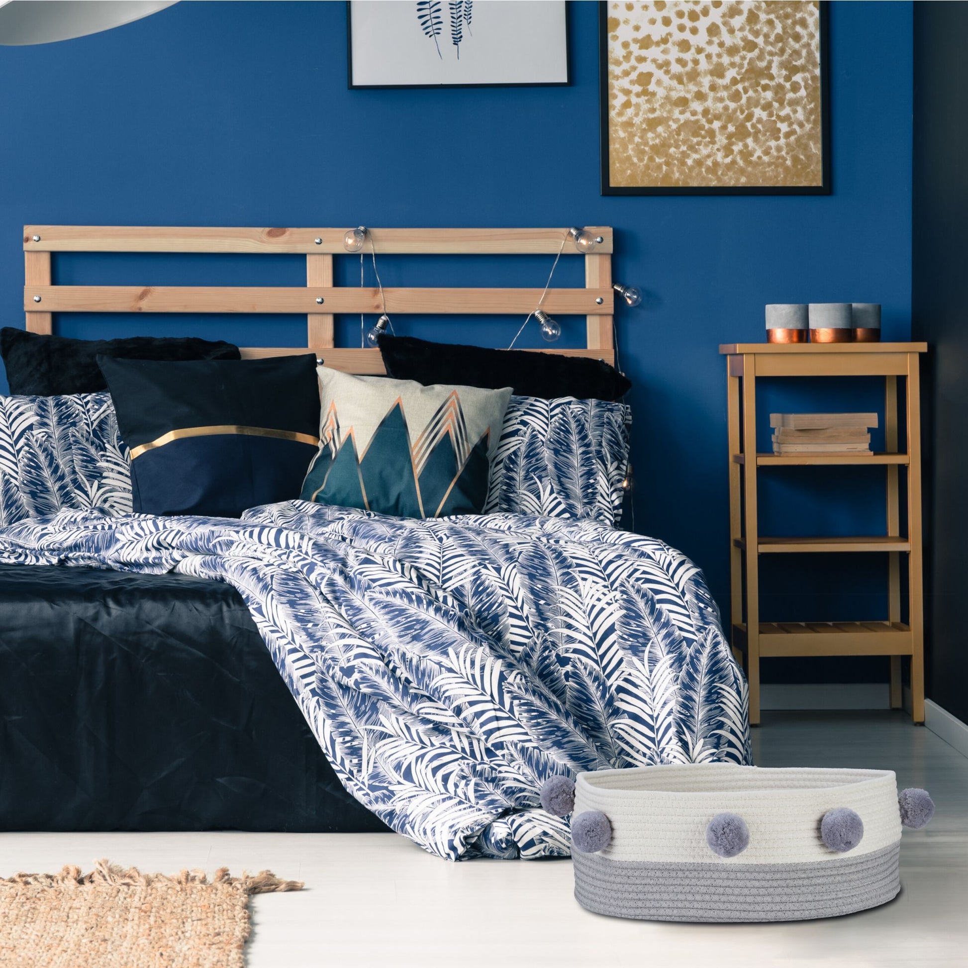 Katzenbett Baumwolle Weiss-Grau von Relaxdays