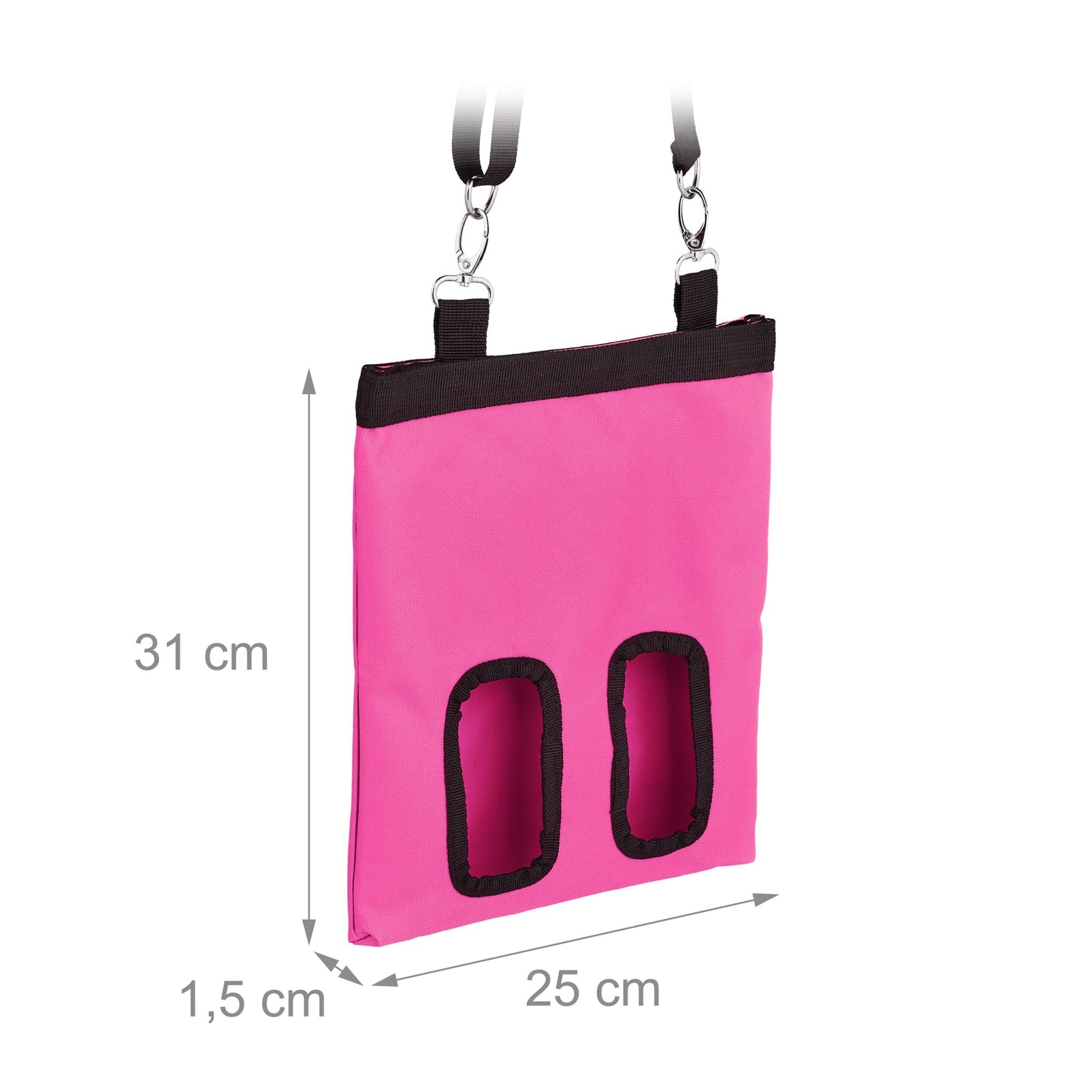 Heutasche für Kleintiere Pink-Schwarz von Relaxdays