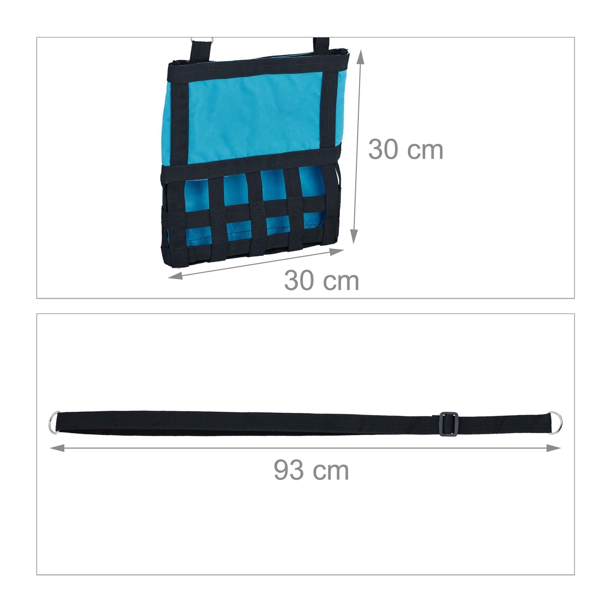 Heutasche für Kleintiere Blau-Schwarz von Relaxdays