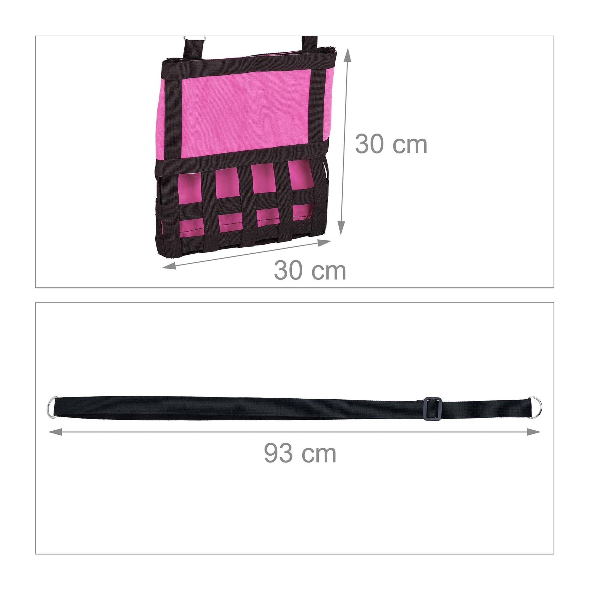 Heutasche für Kleintiere Pink-Schwarz von Relaxdays