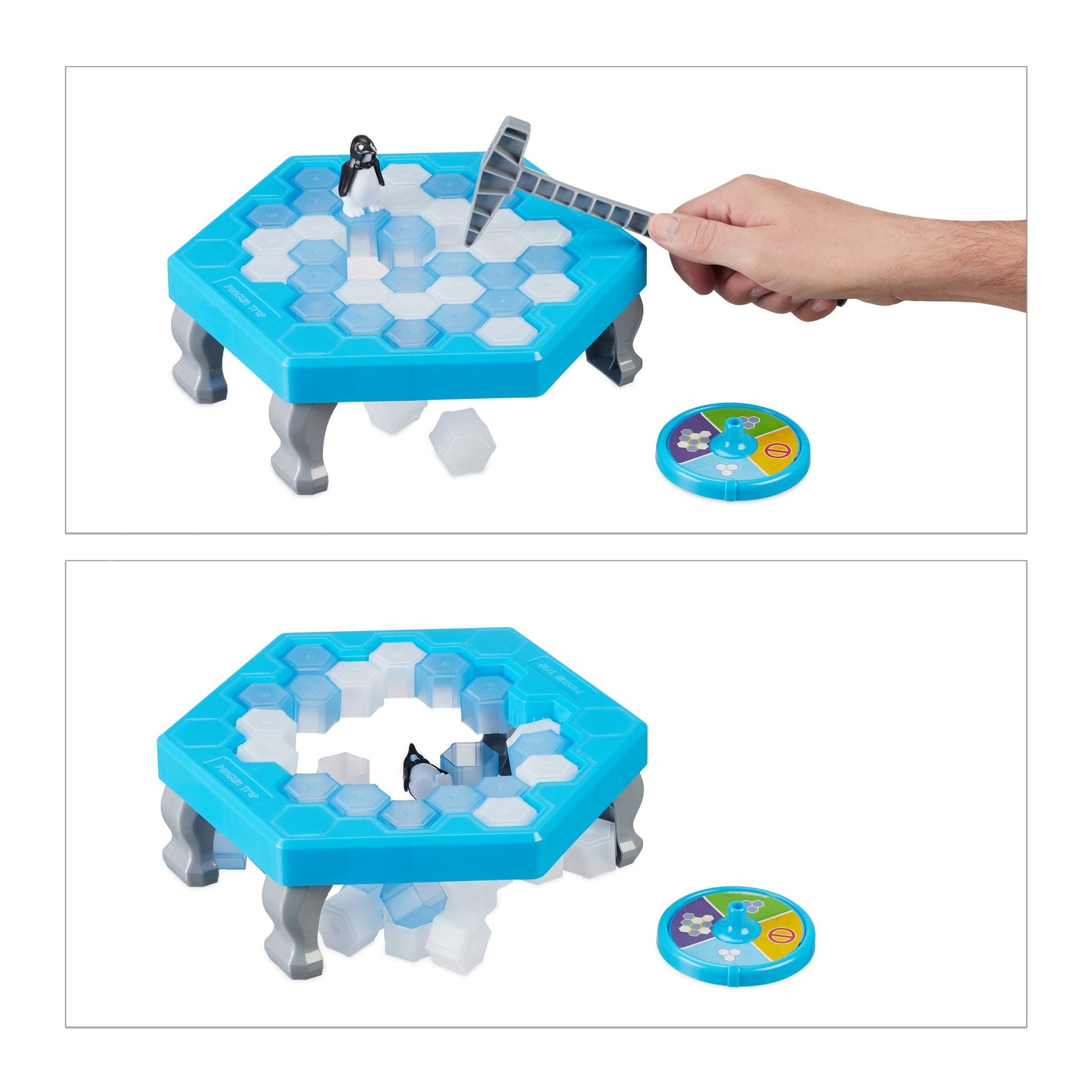 Pinguin Spiel ab 3 Jahren Weiss-Blau-Grau von Relaxdays