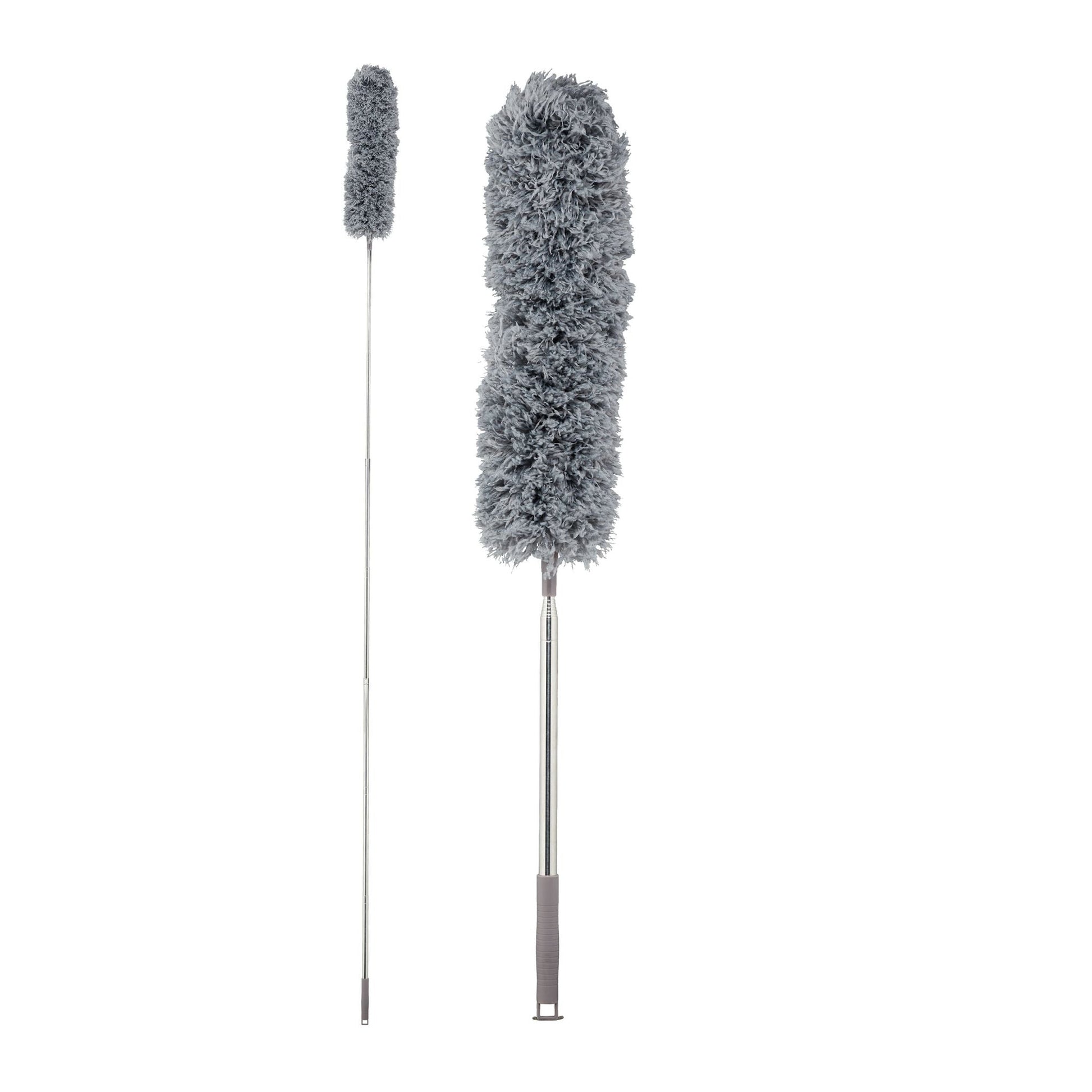 Ausziehbarer Staubwedel bis 2,5 m Silber-Grau von Relaxdays