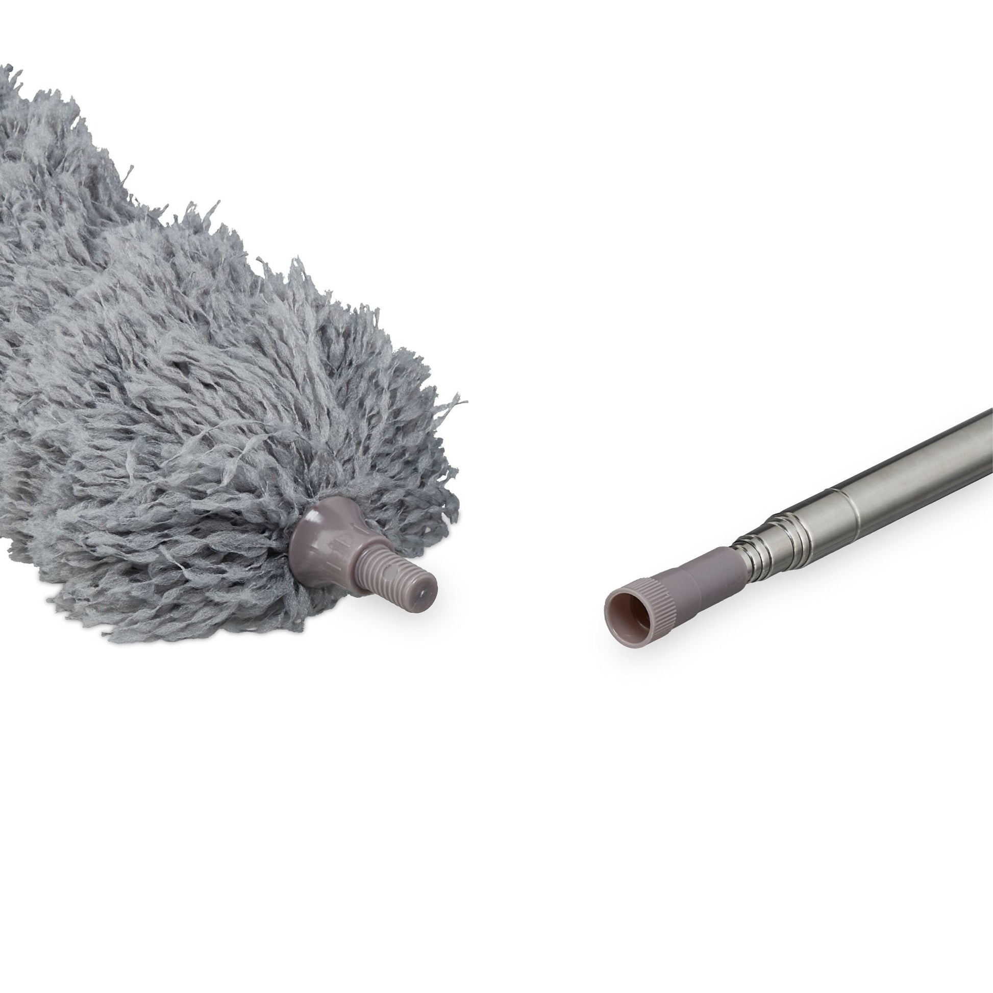 Ausziehbarer Staubwedel bis 2,5 m Silber-Grau von Relaxdays