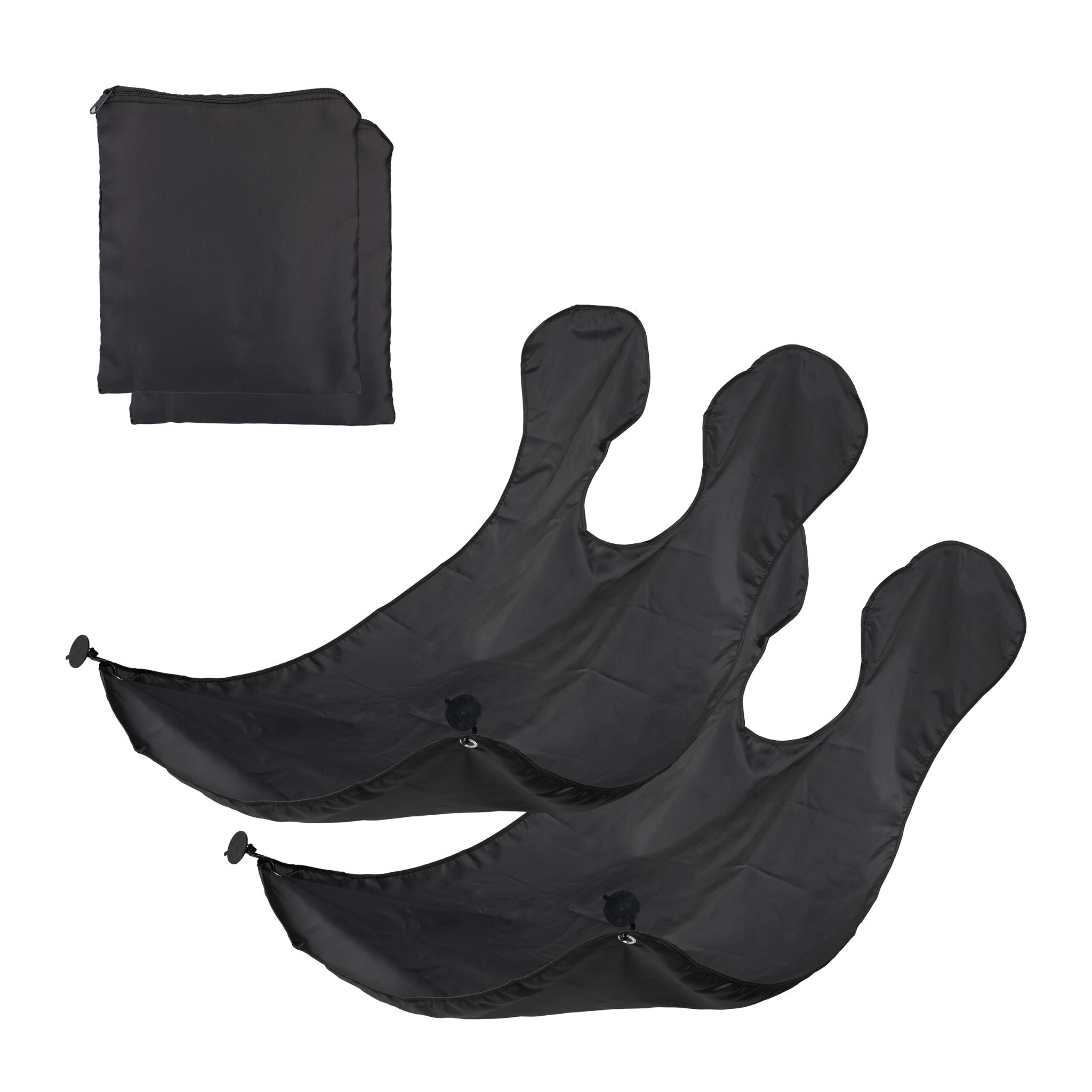 Bartschürze mit Saugnäpfen 2er-Set Schwarz von Relaxdays