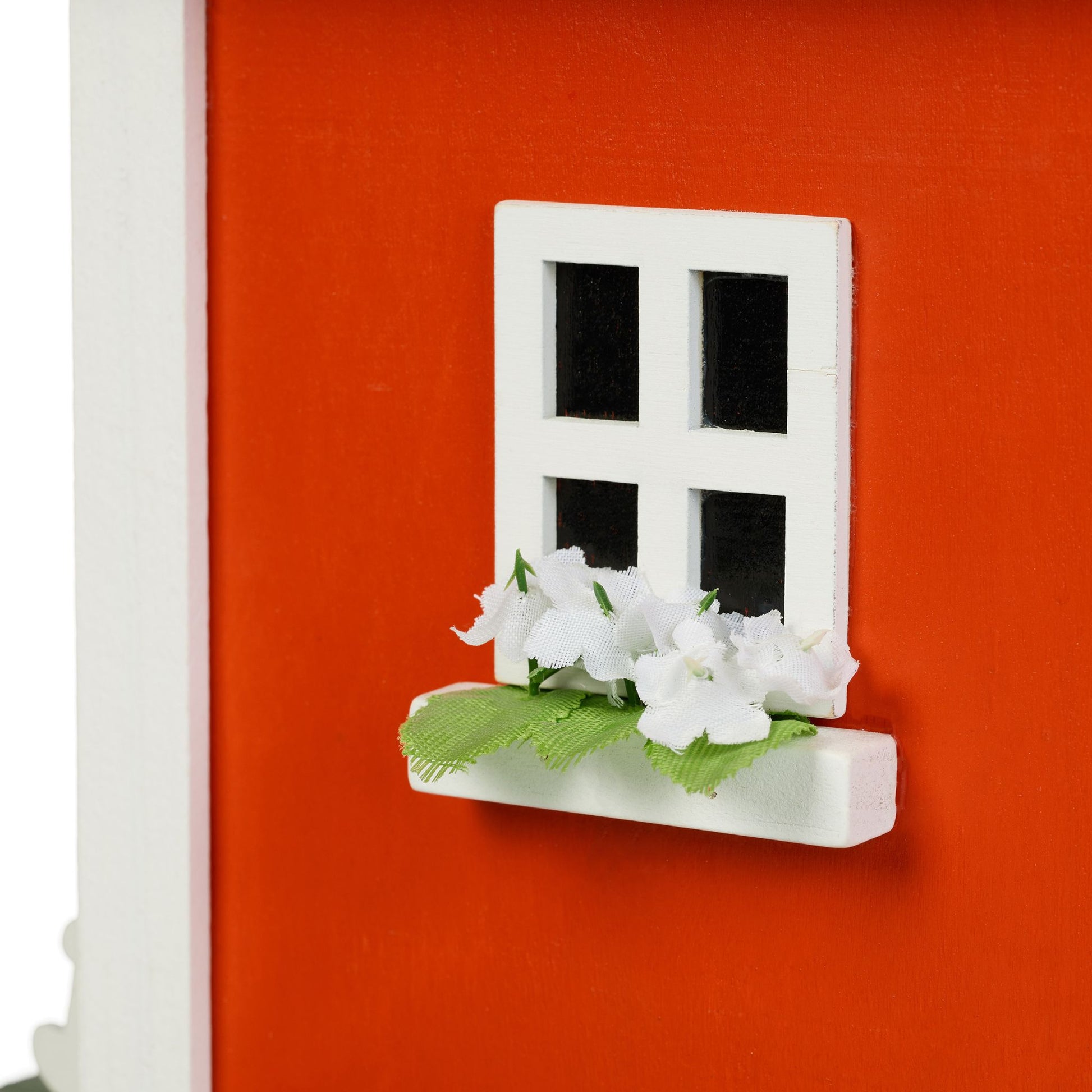 Deko Vogelhaus Landhausstil Weiss-Hellbraun-Rot von Relaxdays