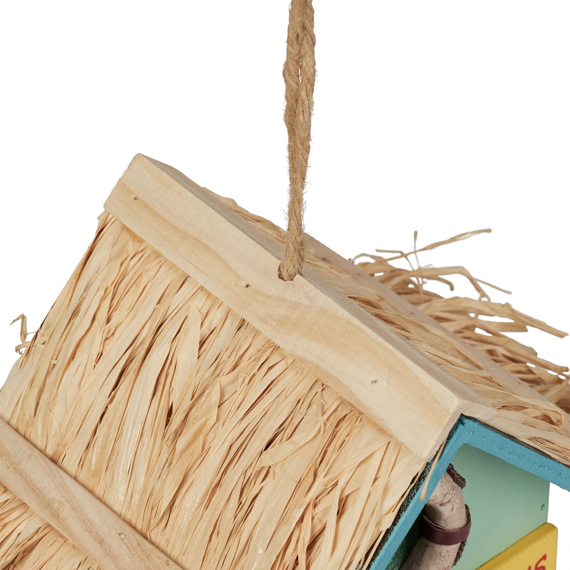 Deko Vogelhaus Strandhausstil Hellblau-Hellbraun-Türkis von Relaxdays