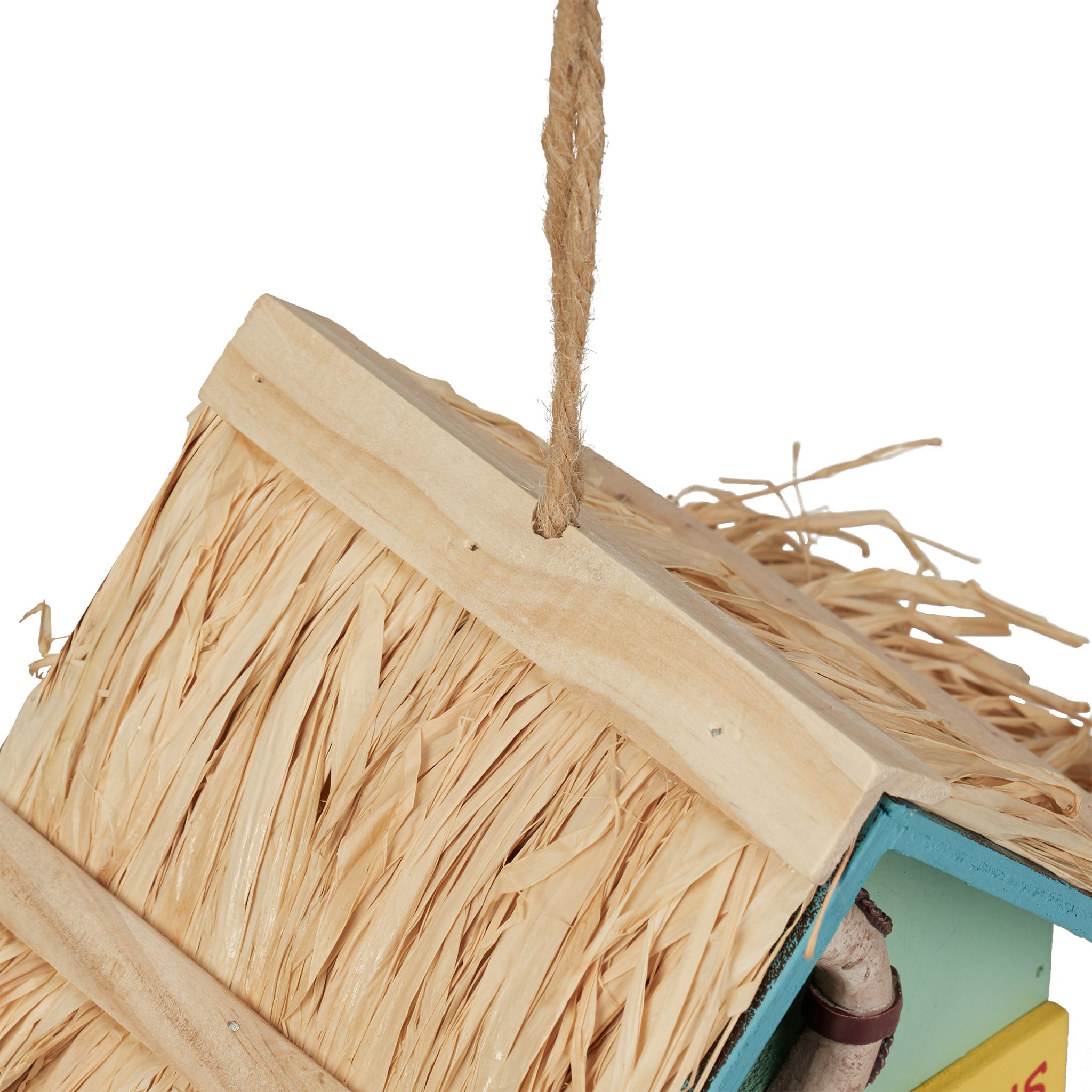 Deko Vogelhaus Strandhausstil Hellblau-Hellbraun-Türkis von Relaxdays