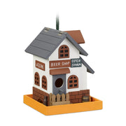 Deko Vogelhaus Wirtshaus Weiss-Orange-Grau von Relaxdays